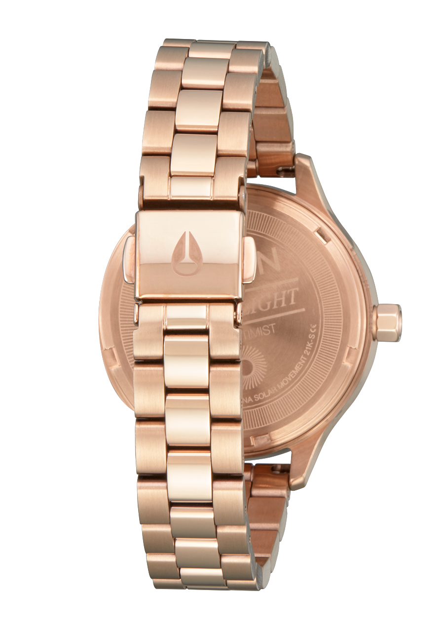 Nixon Optimist Stainless Steel Rose Gold Dial Womens Watch A1342-897-00