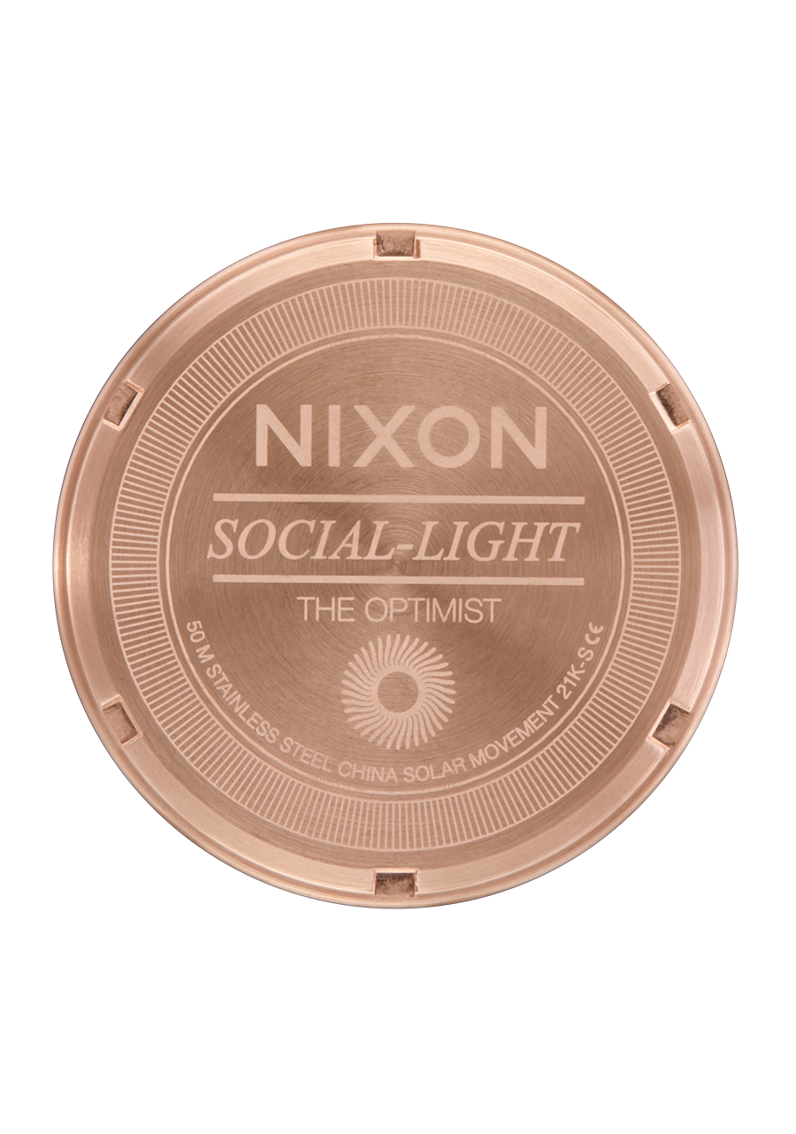 Nixon Optimist Stainless Steel Rose Gold Dial Womens Watch A1342-897-00