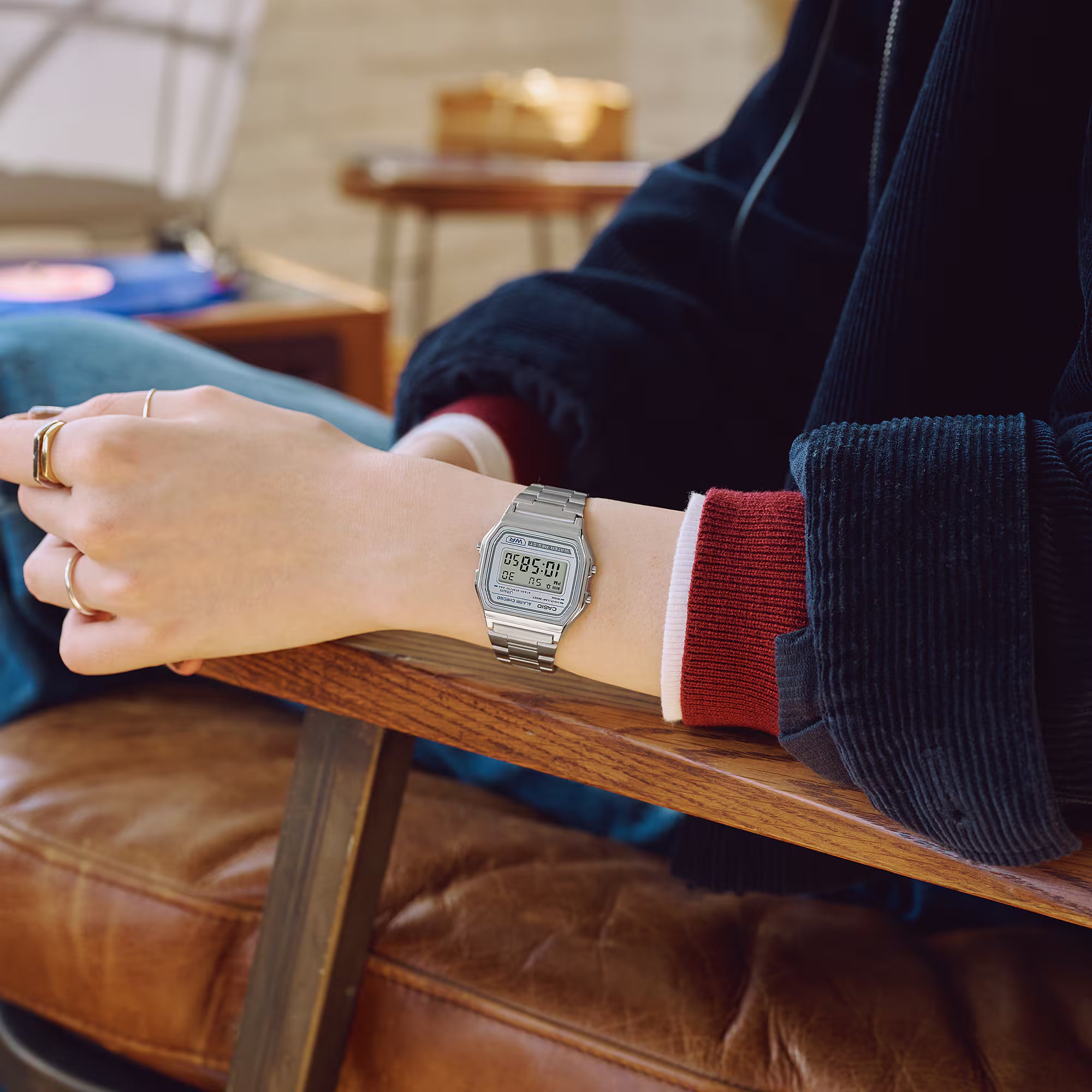 Casio Stainless Steel Digital Silver Dial Watch A158WEA-7D