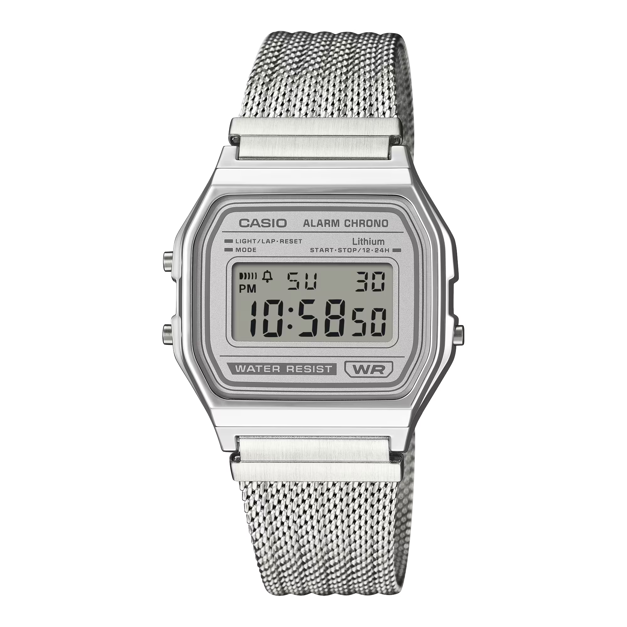 Casio Stainless Steel Digital Silver Dial Watch A158WEA-7D