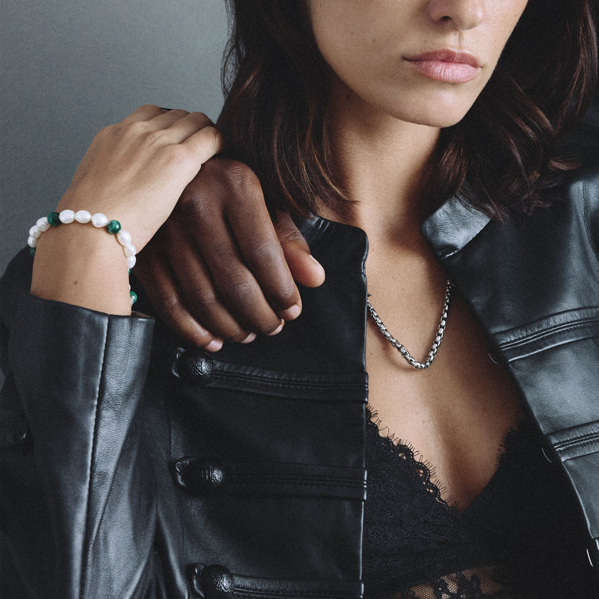Thomas Sabo Stainless Steel Malachite and Freshwater Pearl Bracelet TA2255SGR-16 view 5