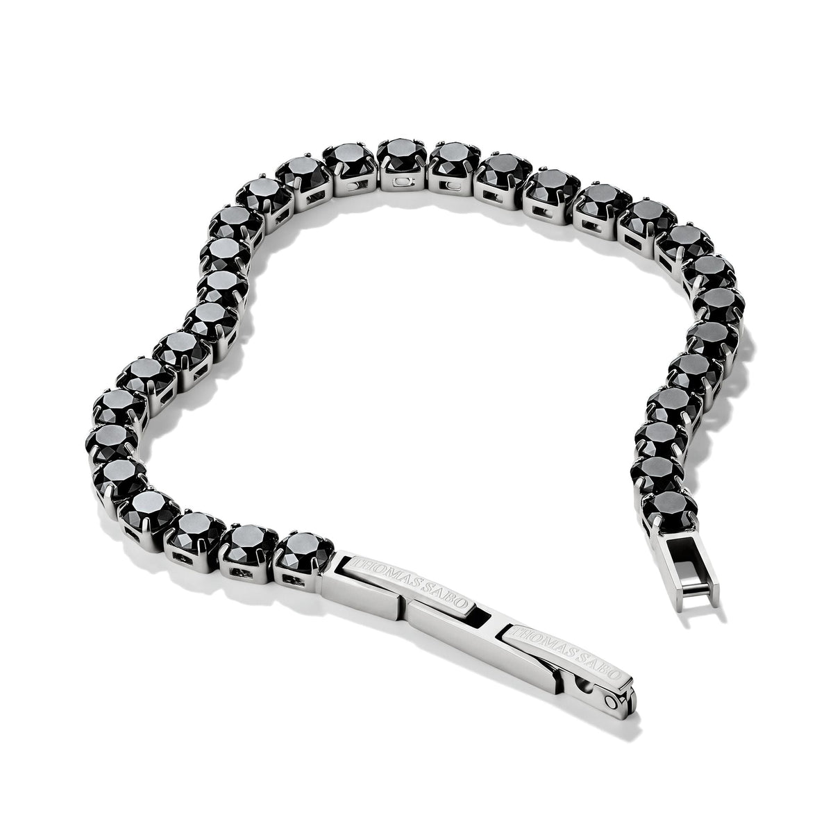 Thomas Sabo Stainless Steel Tennis Bracelet with Black Zirconia TA2259SBCZ-16 view 2