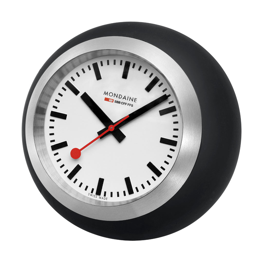 Mondaine Official Swiss Railways Globe Clock 6cm Black A660.30335.16SBO