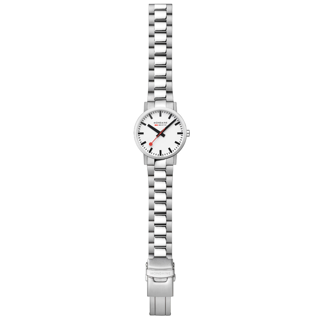 Mondaine Classic White Dial Stainless Steel Bracelet 40mm Watch A660.30360.11SBJ