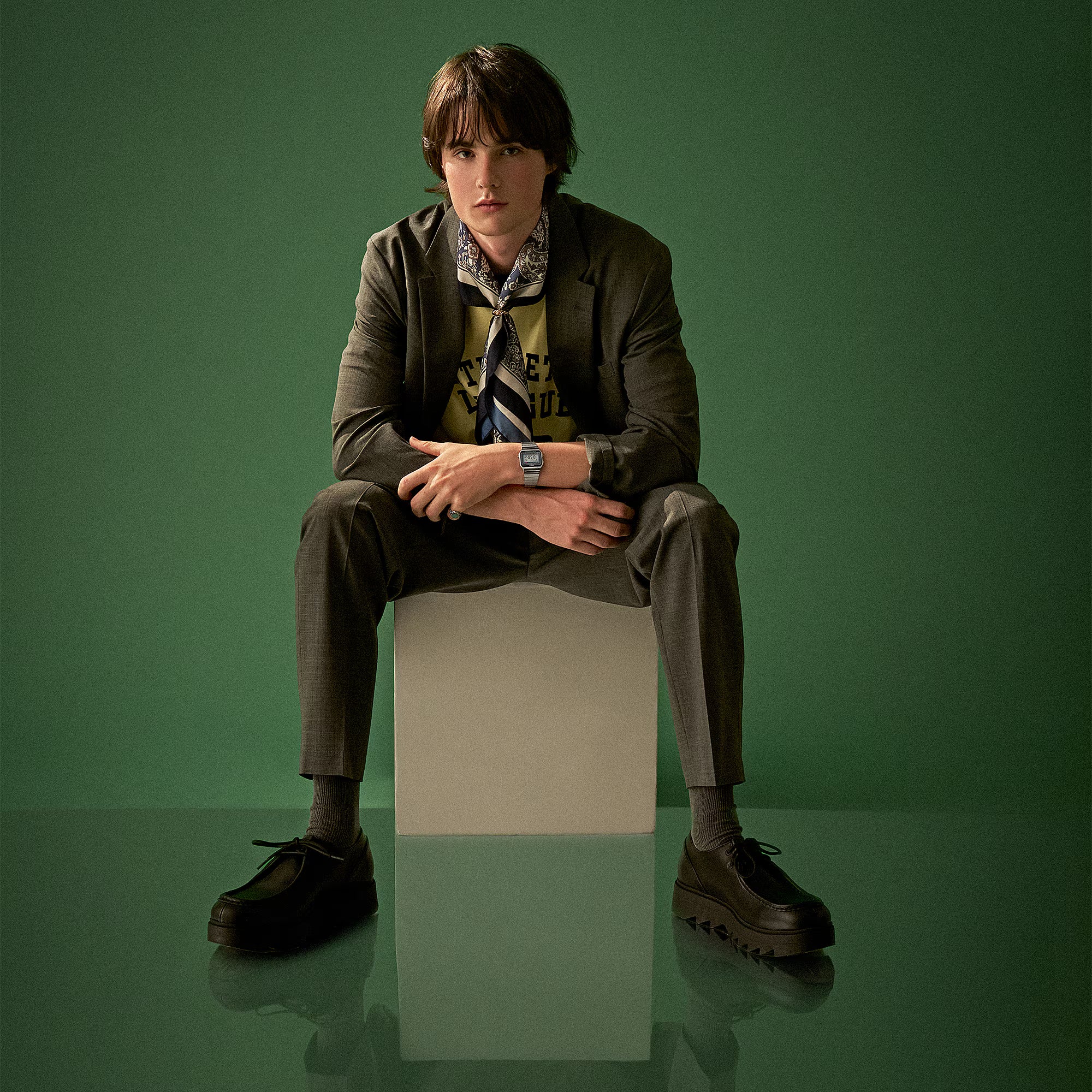 Casio Vintage Silver Dial Stainless Steel Black Dial Watch A700W-1A