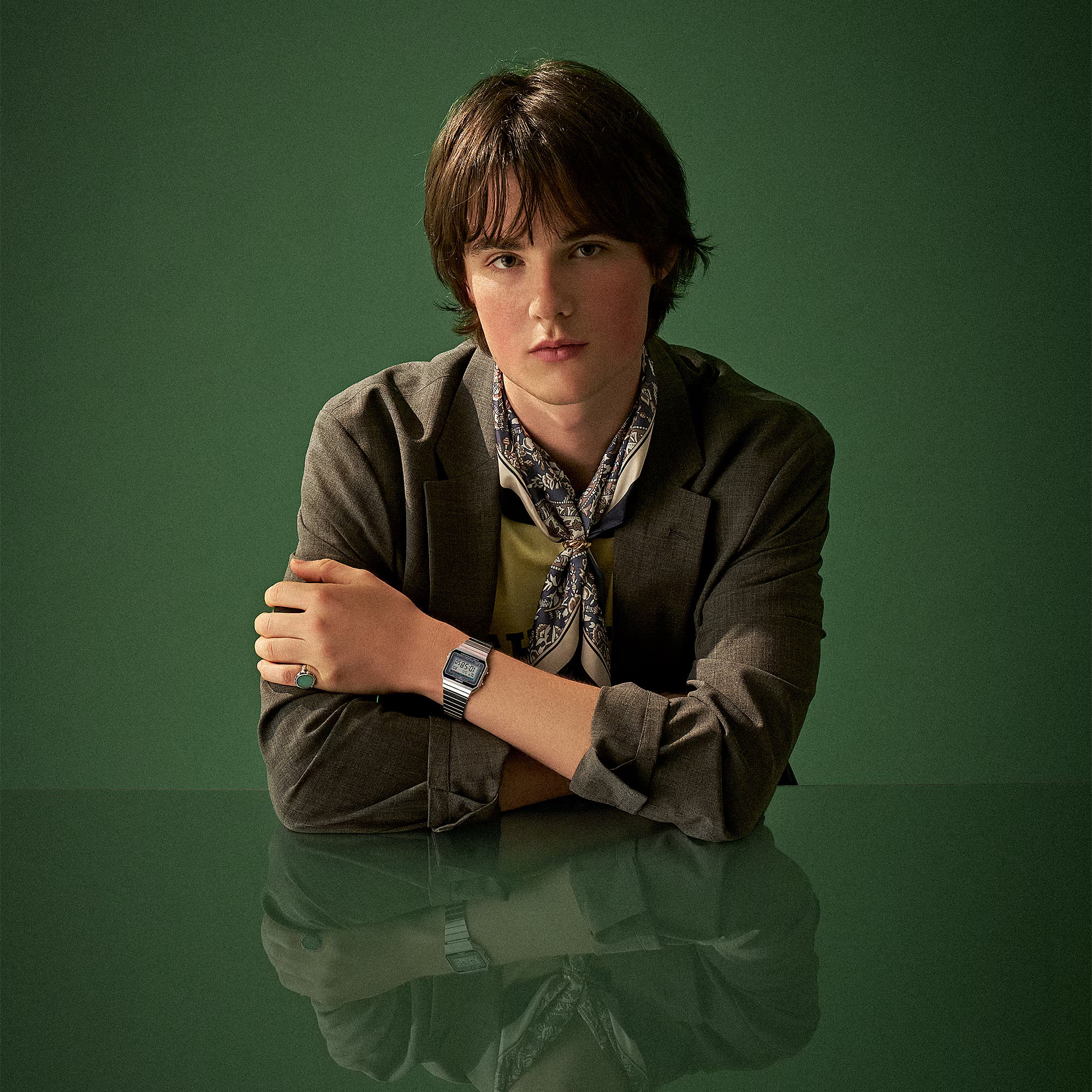 Casio Vintage Silver Dial Stainless Steel Black Dial Watch A700W-1A