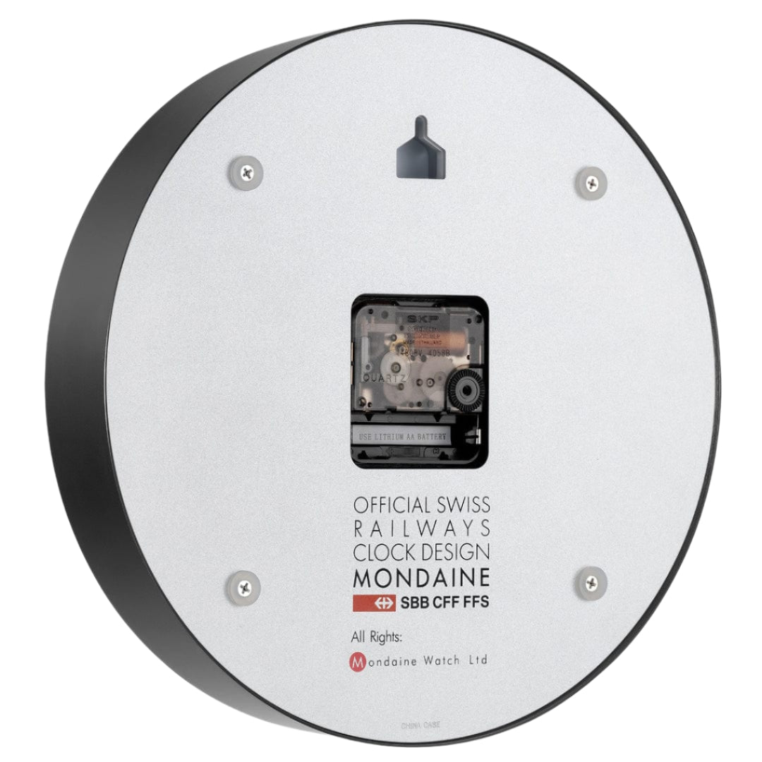 Mondaine Black Wall Clock 25CM A990.CLOCK.12SBB