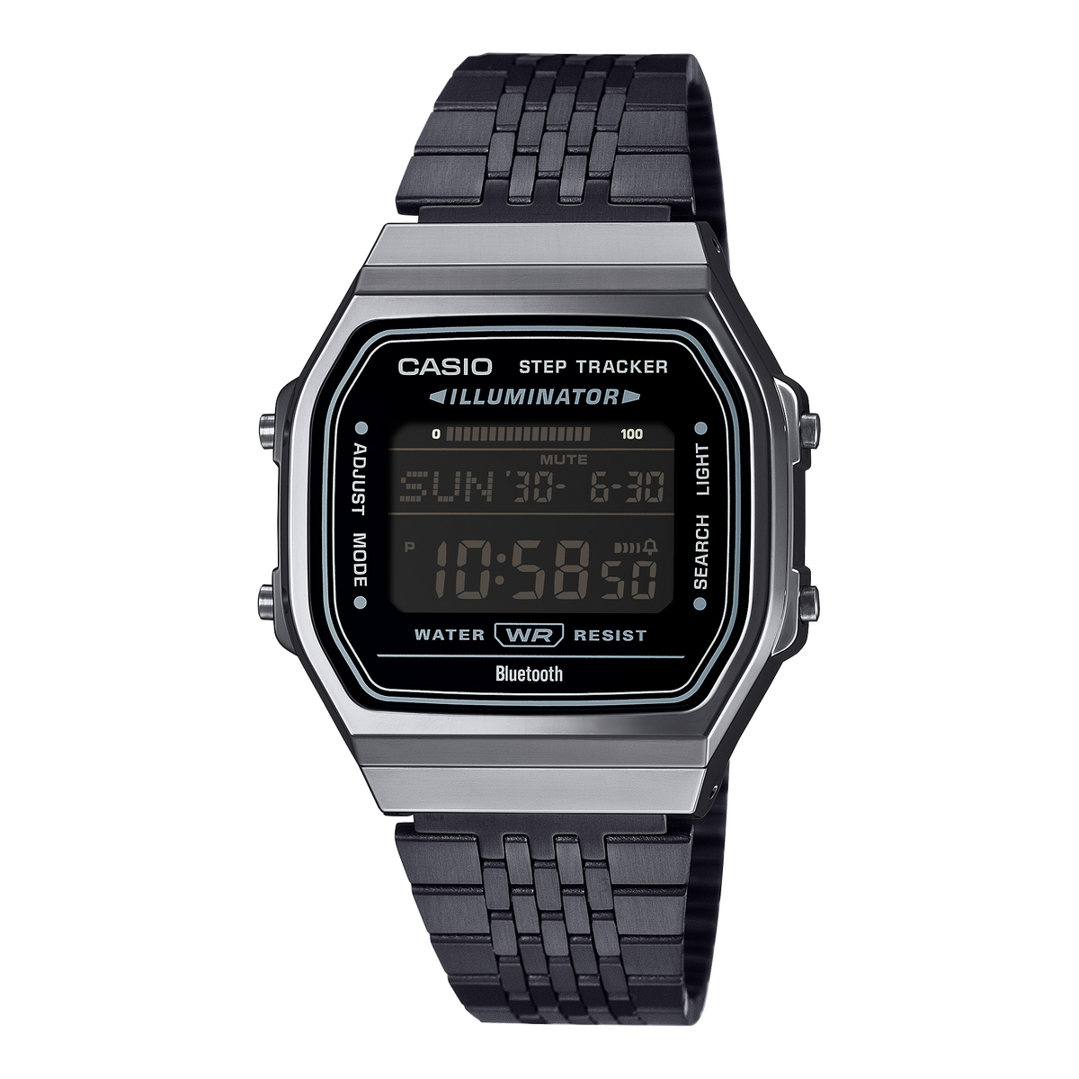 Casio Vintage Black Stainless Steel Watch ABL100WEGG-1B