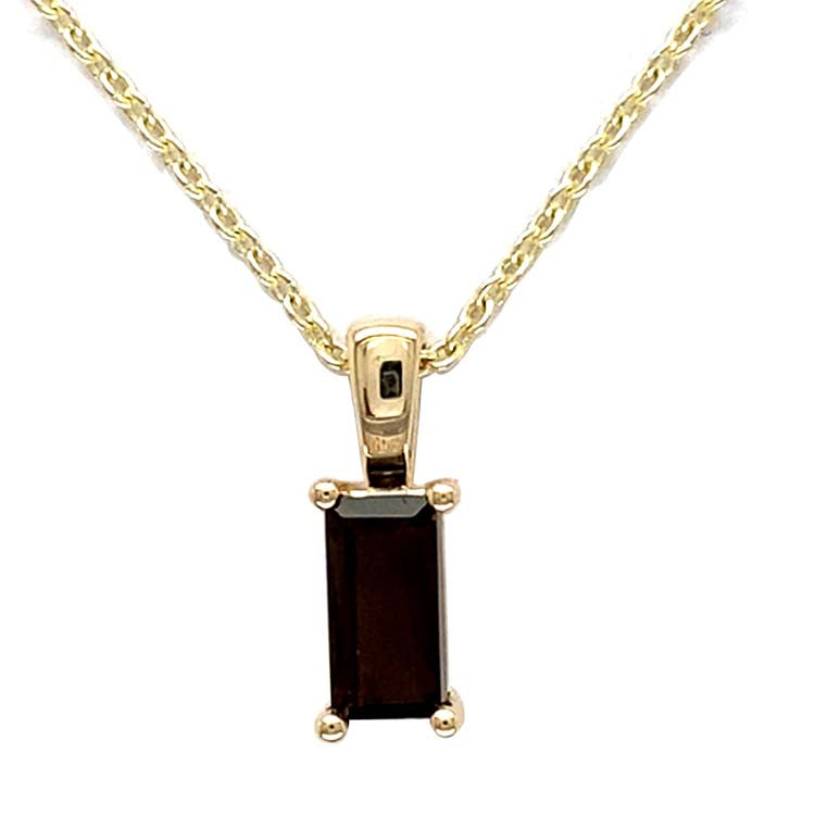 Smoky Quartz 40-45cm Necklace in 9K Yellow Gold