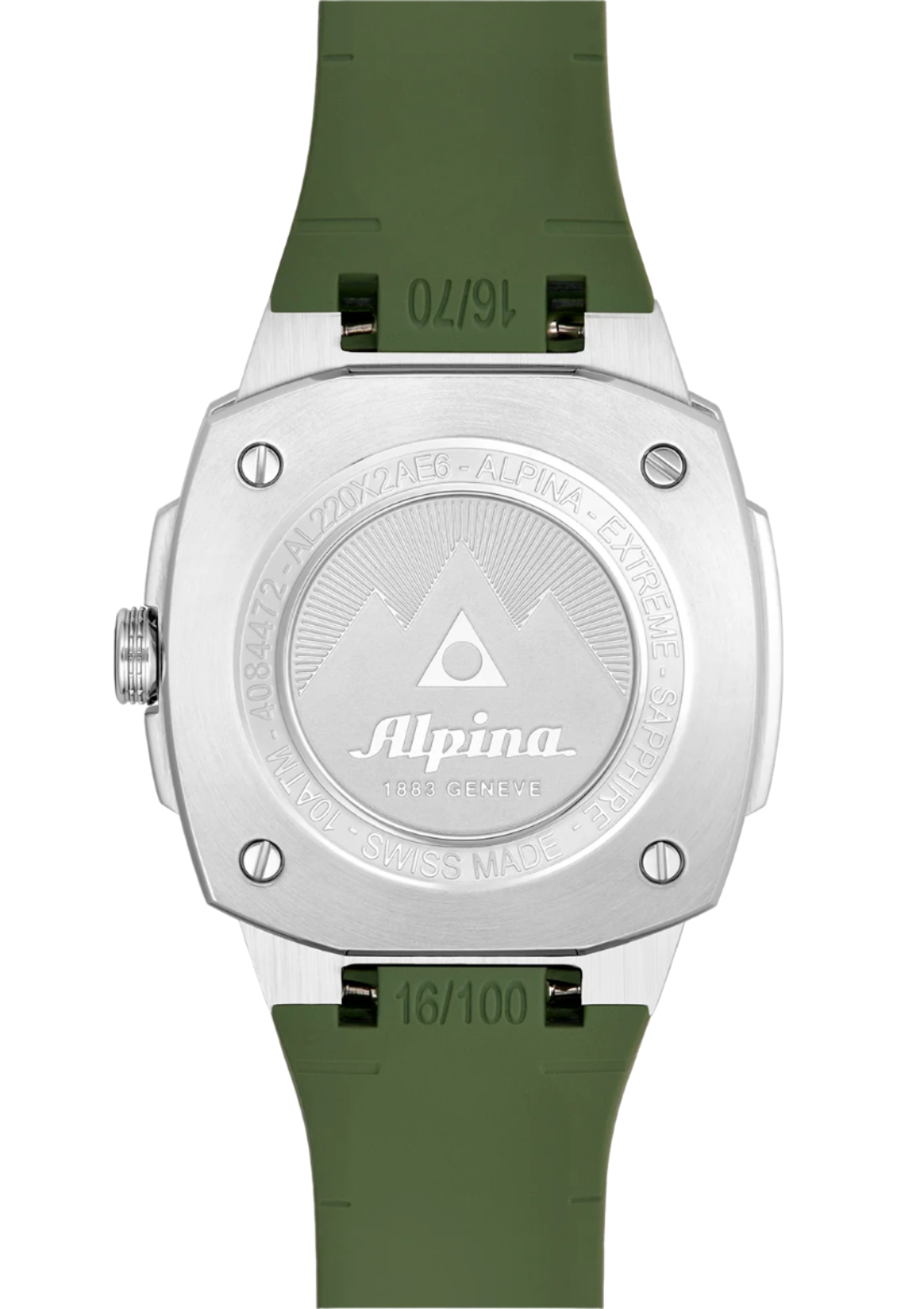 Alpina Alpiner Green Dial Rubber Strap Watch AL-220K2AE6