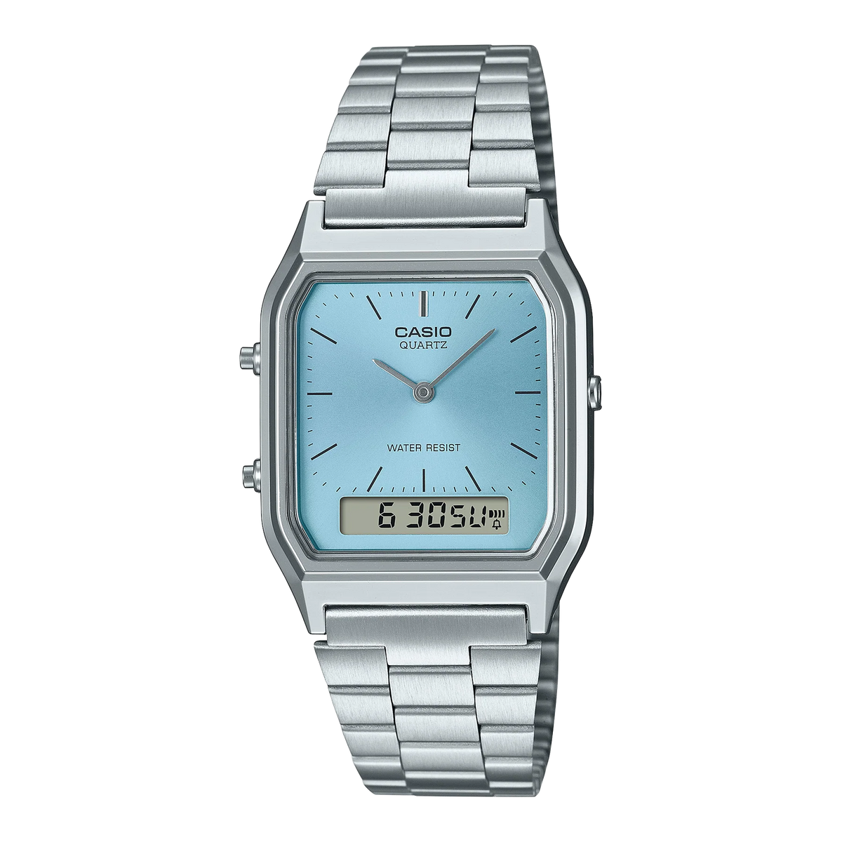 Casio Classic Vintage Stainless Steel Turquoise Dial Watch AQ230A-2A1