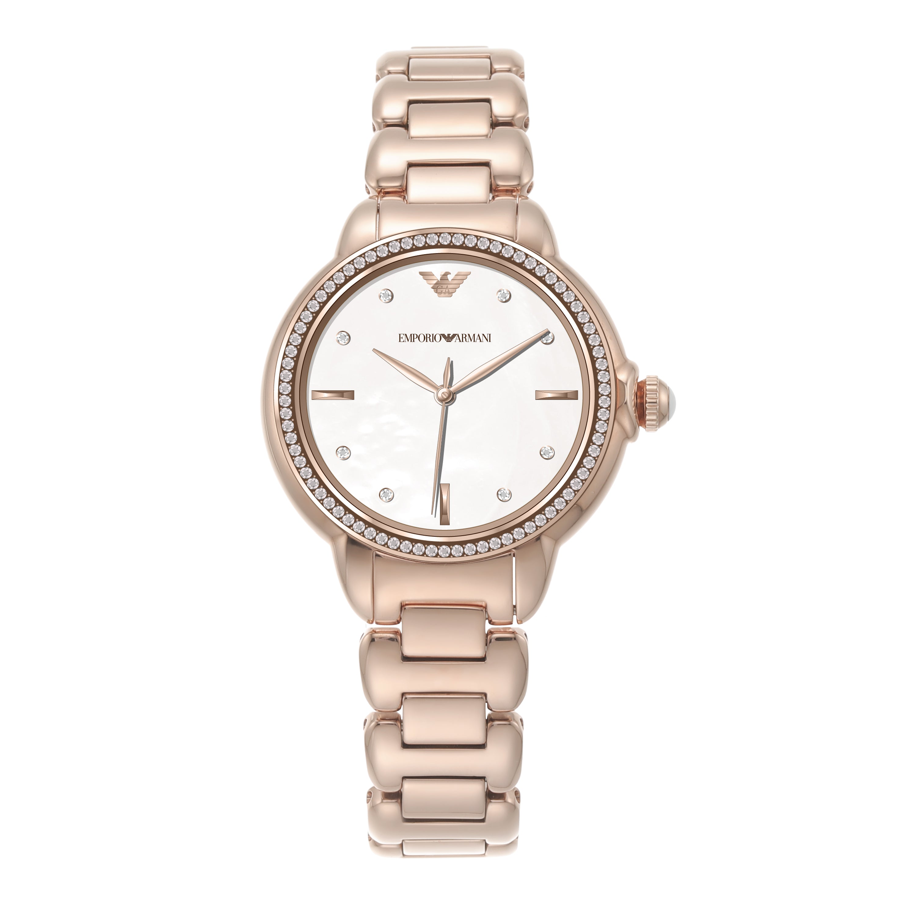 Emporio Armani Eco Luxe Rose Gold Stainless Steel Women s Watch AR1152 Watch Direct