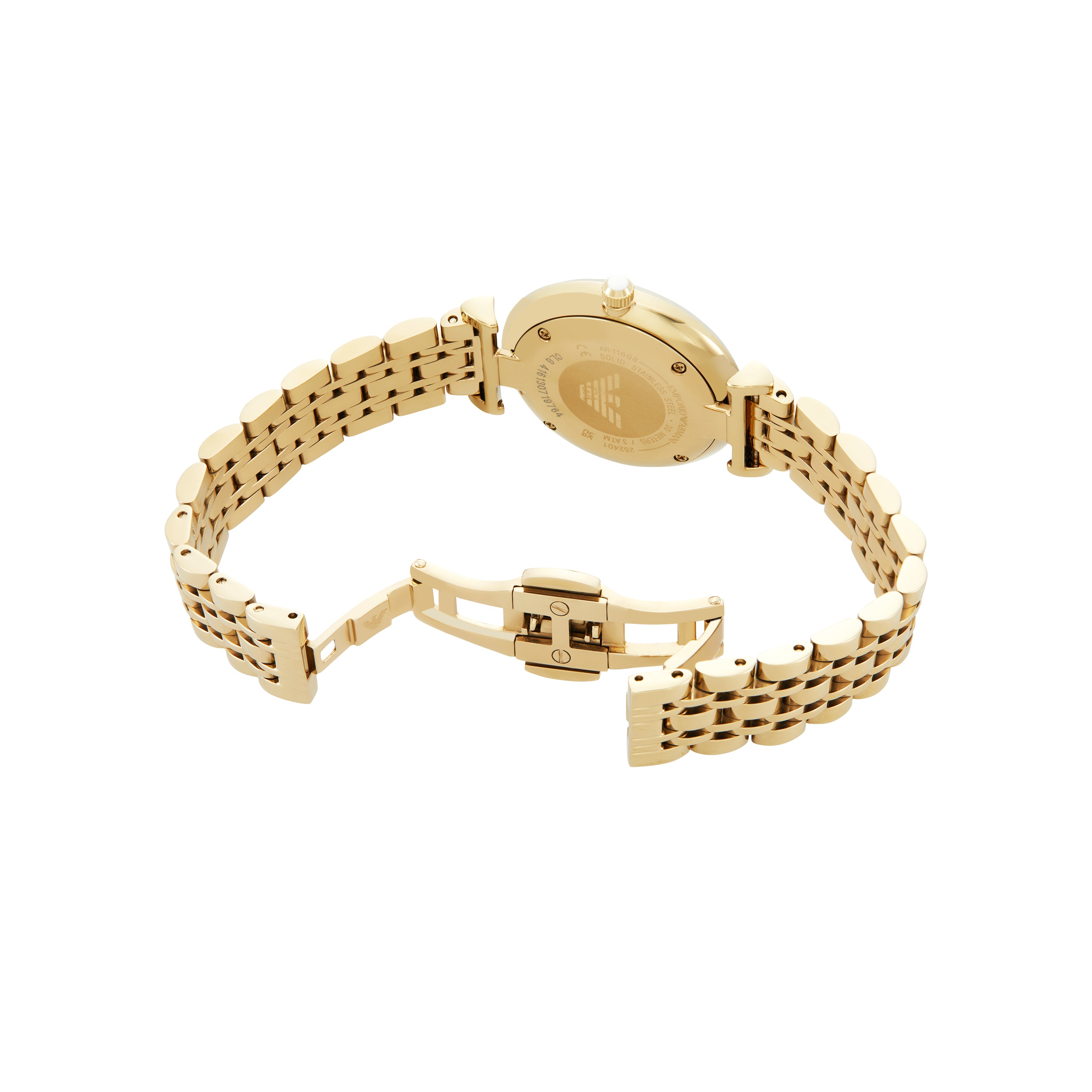 Emporio Armani Ladies Gold Watch Cream Dial Stainless Steel AR11608