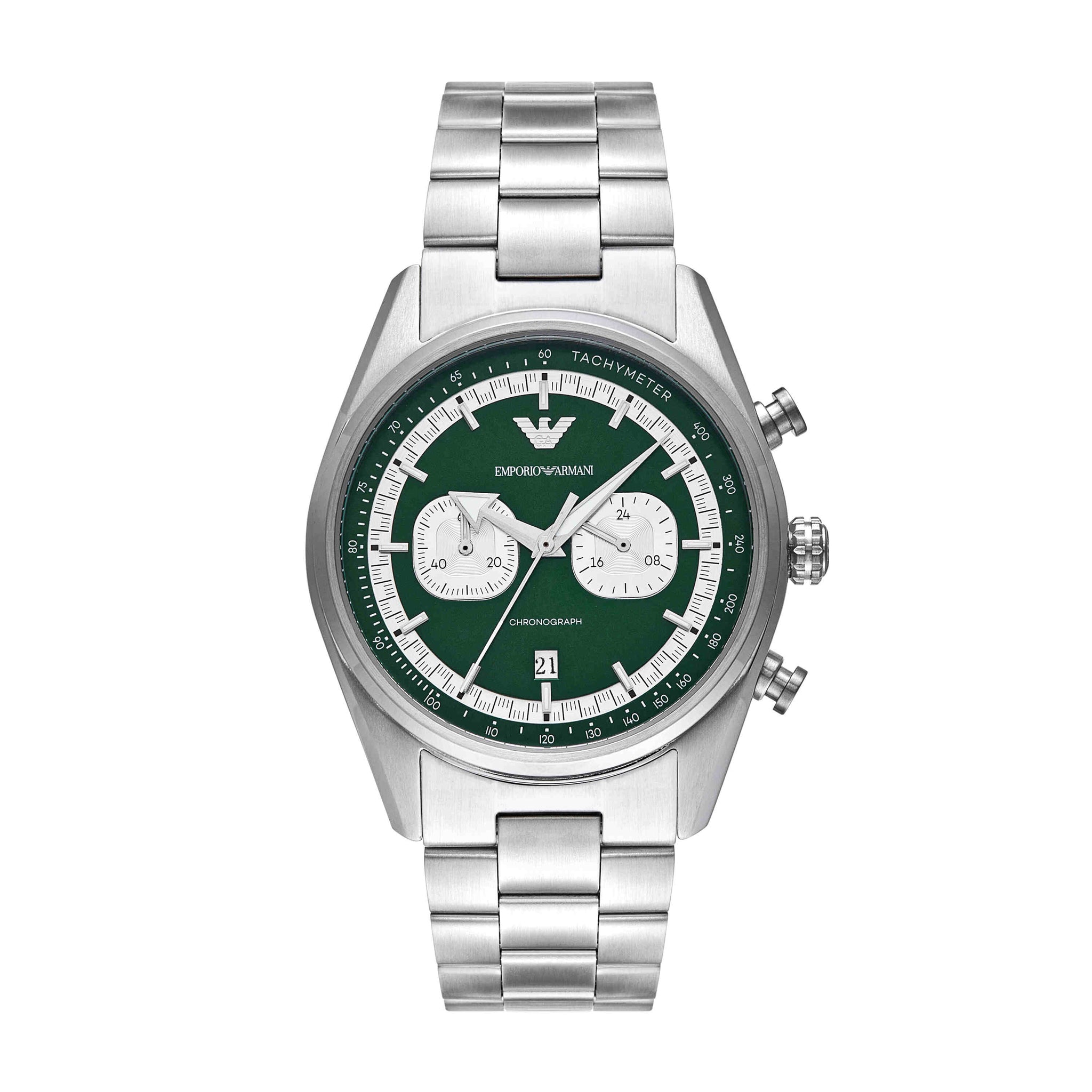 Emporio Armani Silver Chronograph Stainless Steel Watch AR11637
