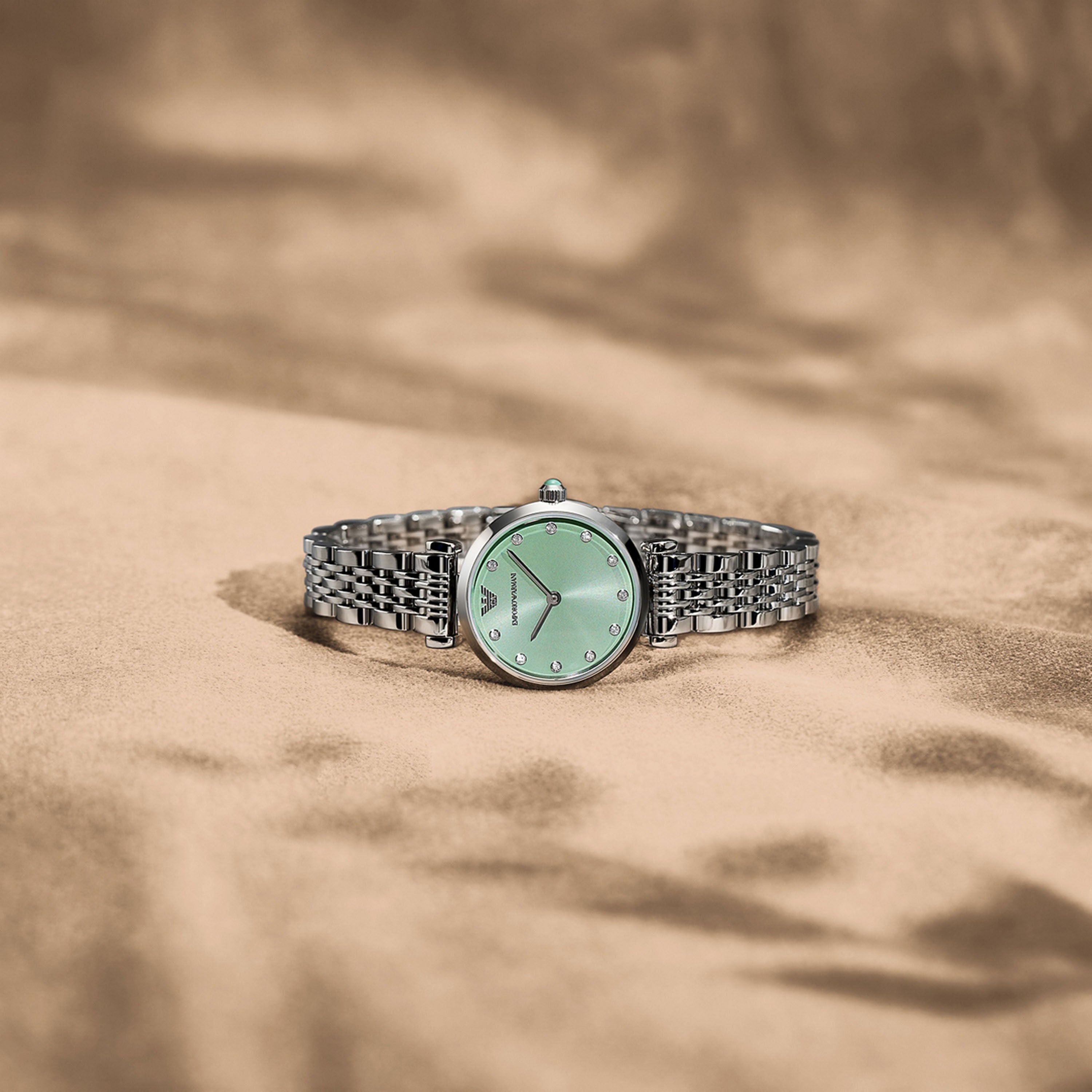 Emporio Armani Green Dial Stainless Steel Watch AR11667