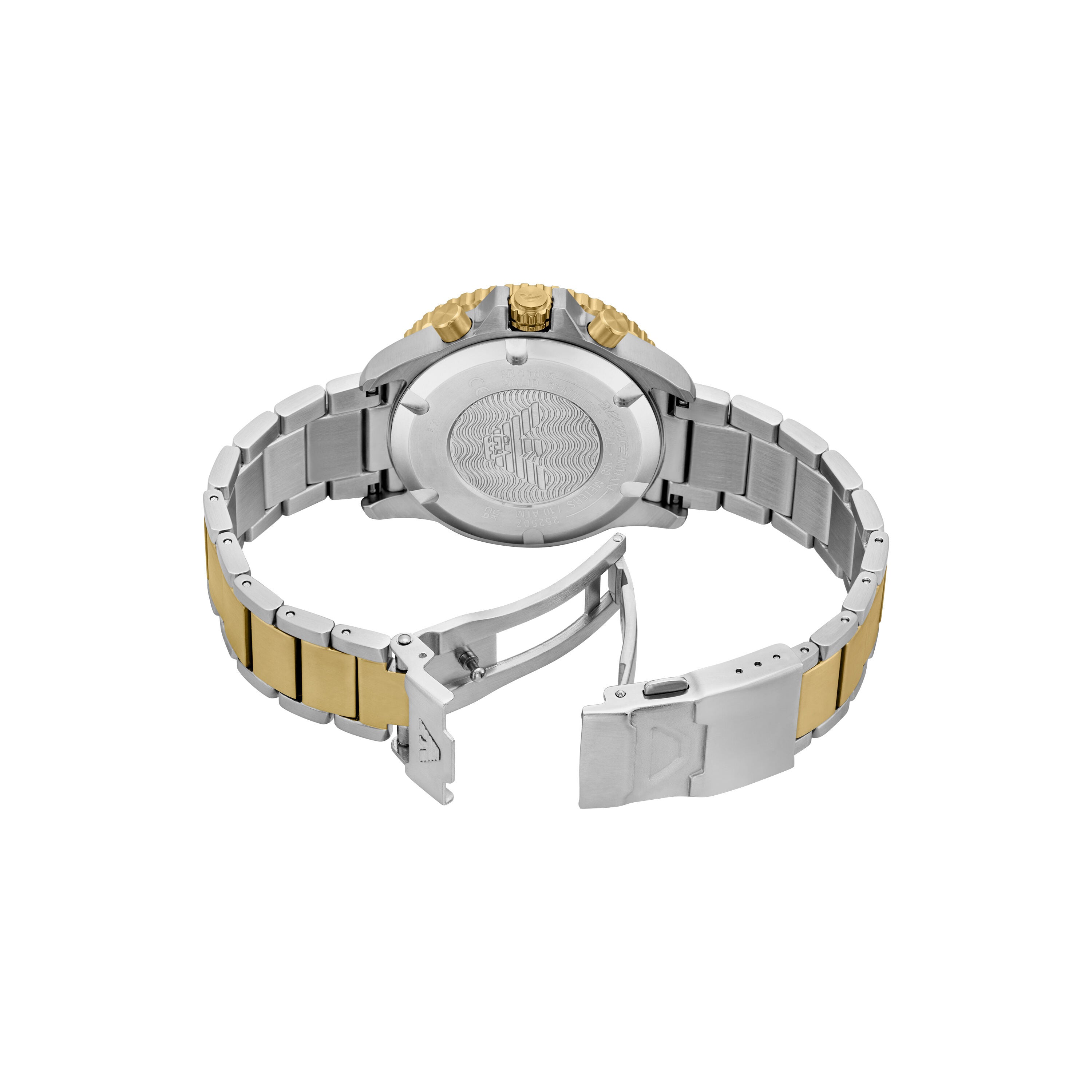 Armani World Explorer Solar Powered Two Tone Stainless Steel Watch AR11695