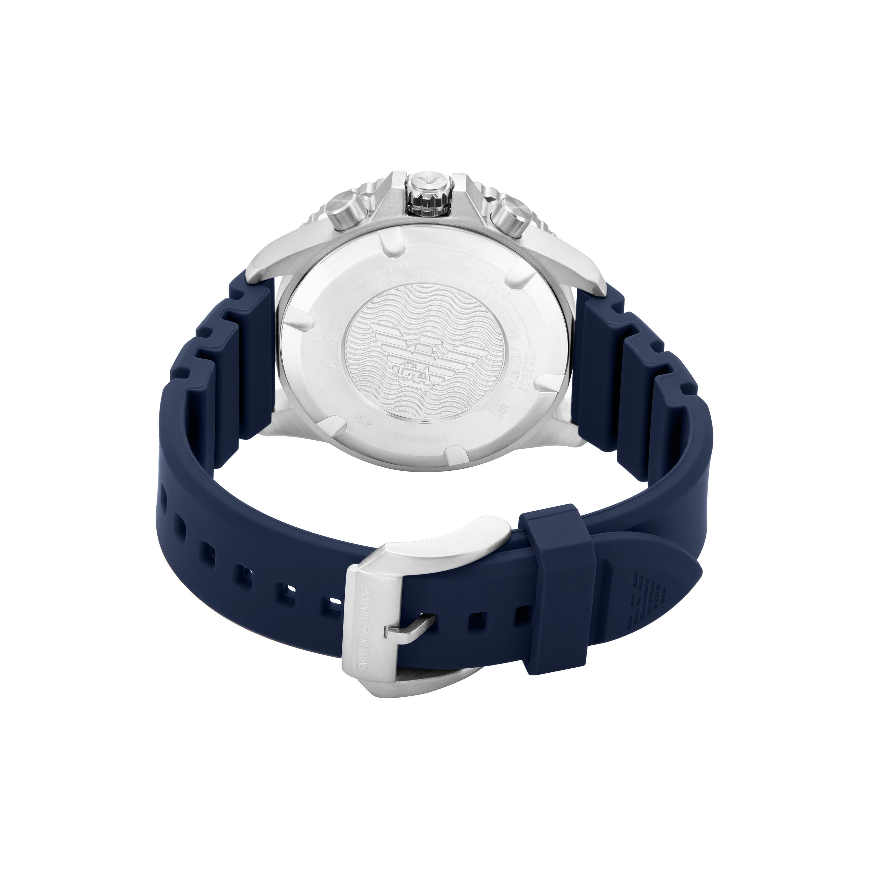 Armani World Explorer Solar Powered Chronograph Blue Silicone Watch AR11696