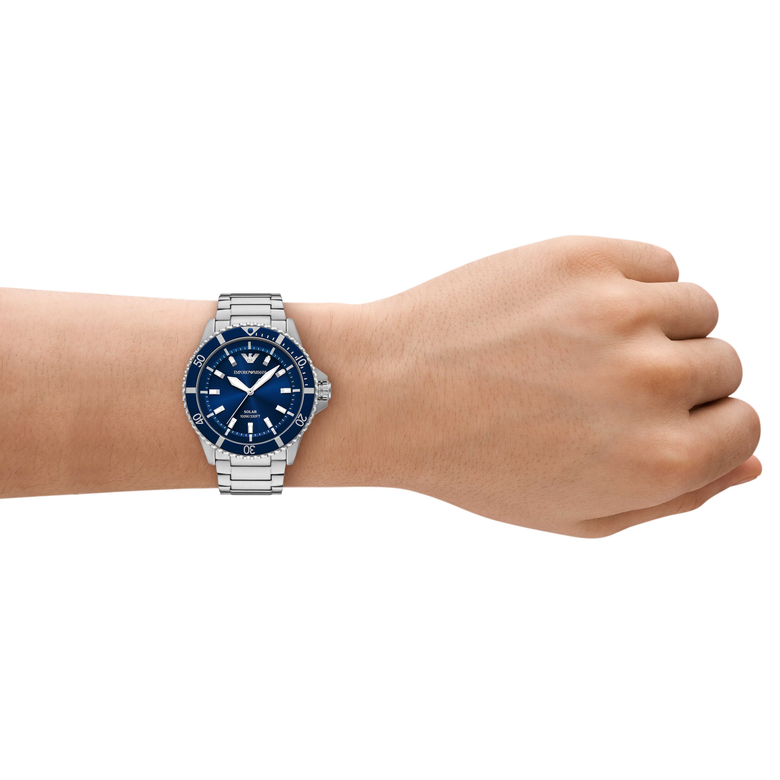 Armani World Explorer Solar Powered Stainless Steel Watch AR11697