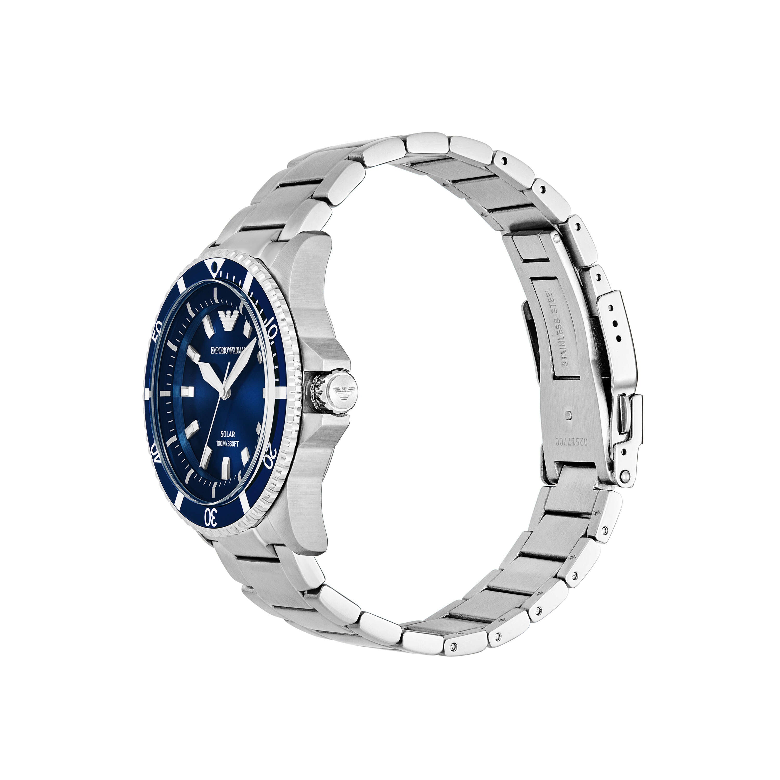 Armani World Explorer Solar Powered Stainless Steel Watch AR11697