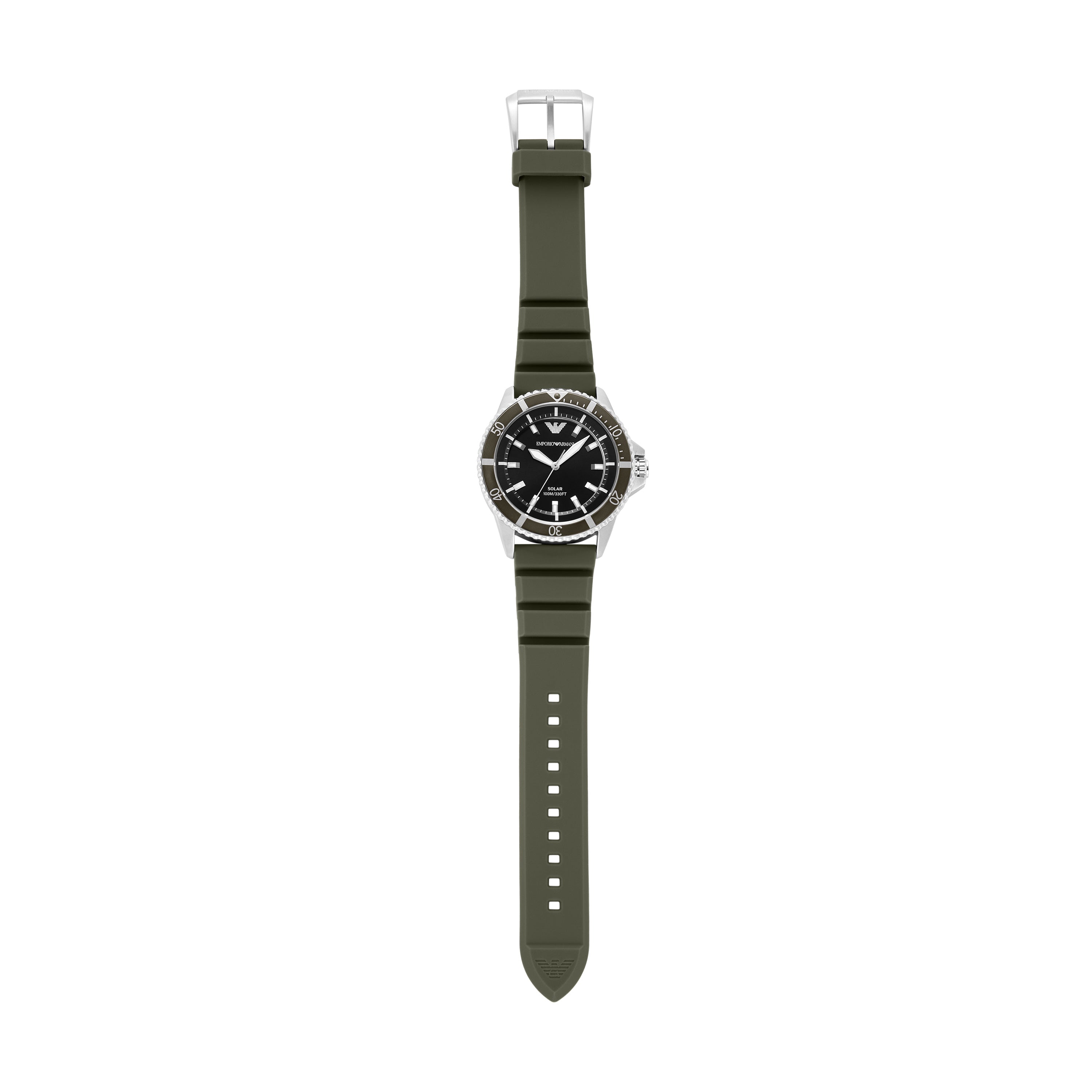 Armani World Explorer Solar Powered Green Silicone Watch AR11699