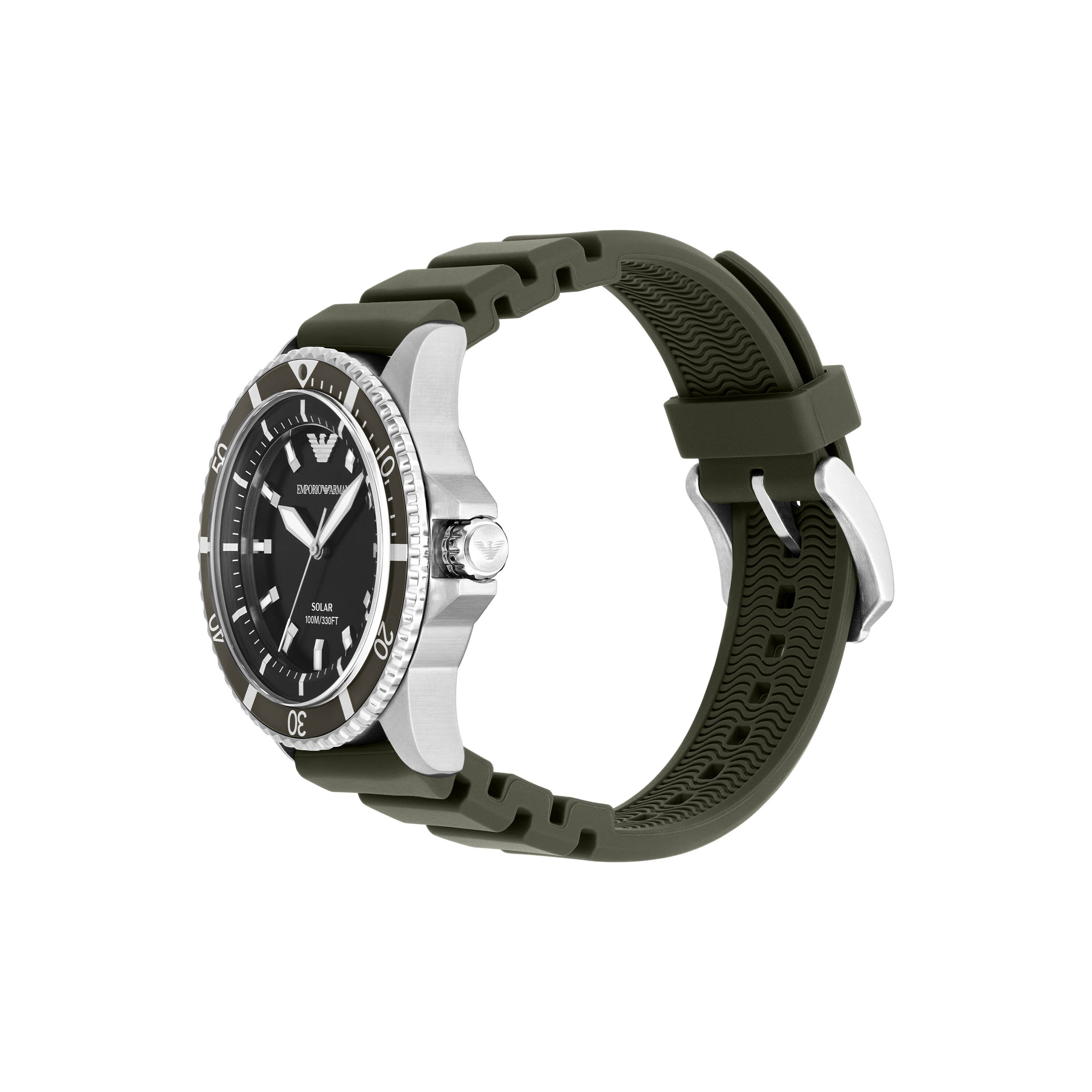 Armani World Explorer Solar Powered Green Silicone Watch AR11699