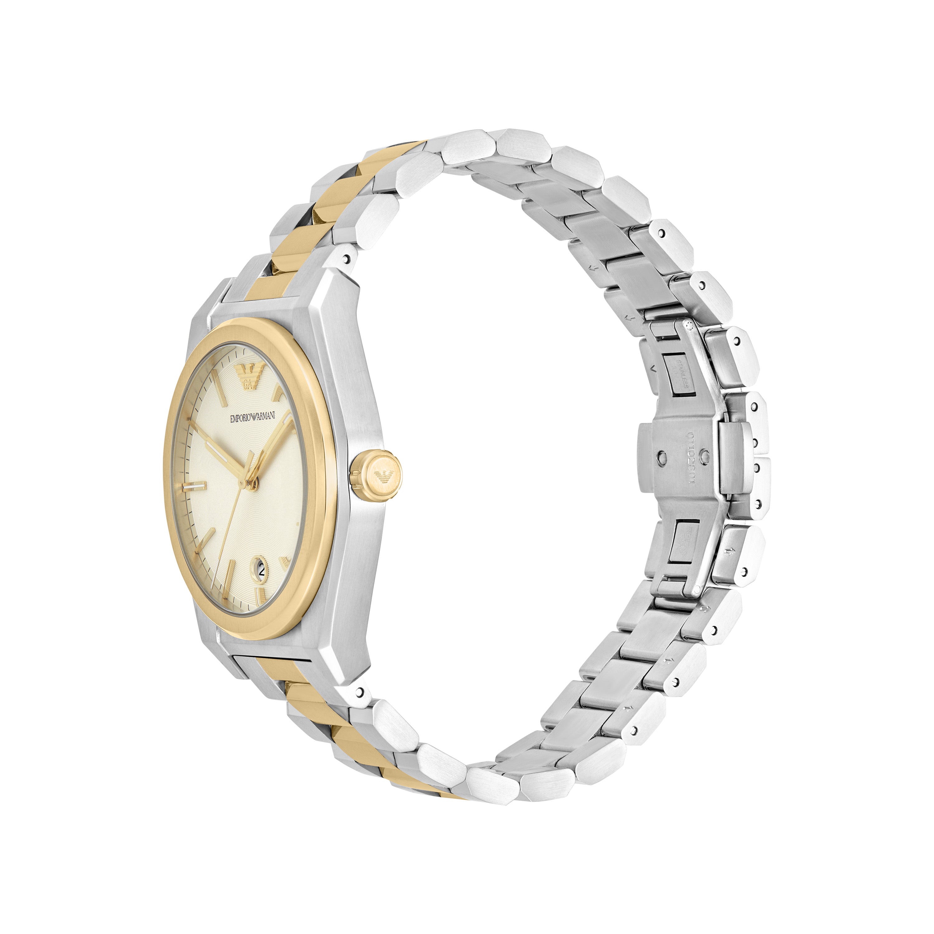 Emporio Armani Three Hand Two Tone Stainless Steel Watch AR11716