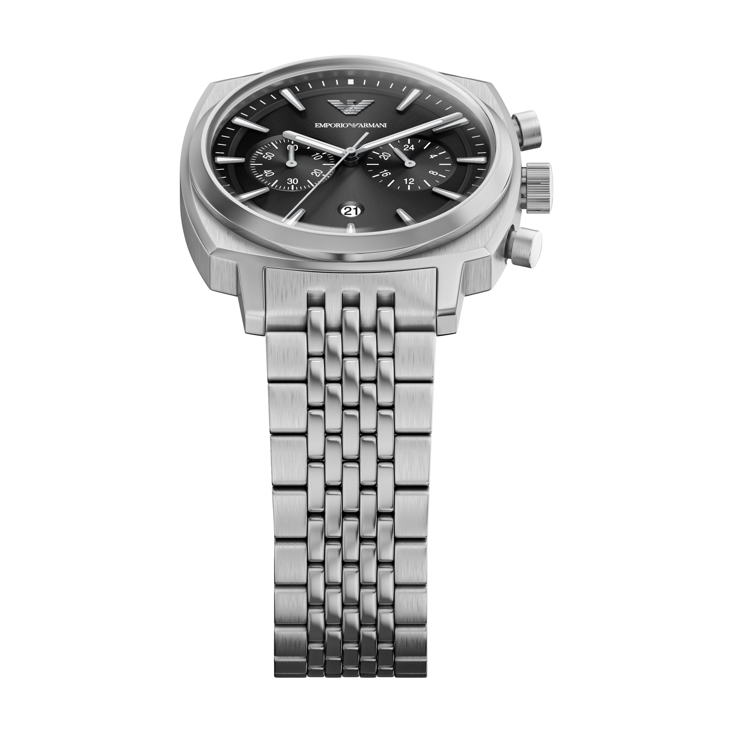 Emporio Armani Black Dial Stainless Steel Silver Watch AR11725