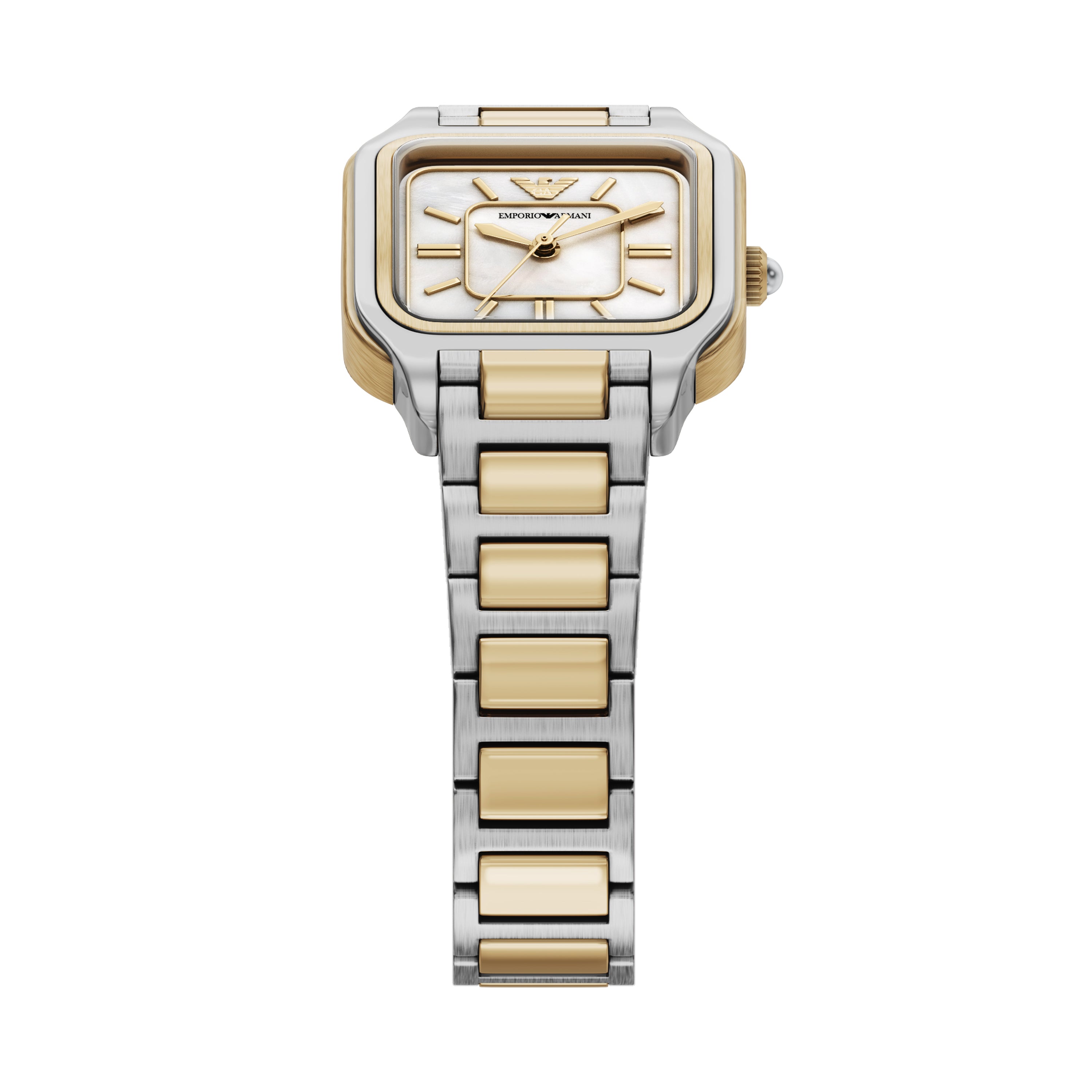 Emporio Armani White Dial Two Tone Stainless Steel Watch AR11745