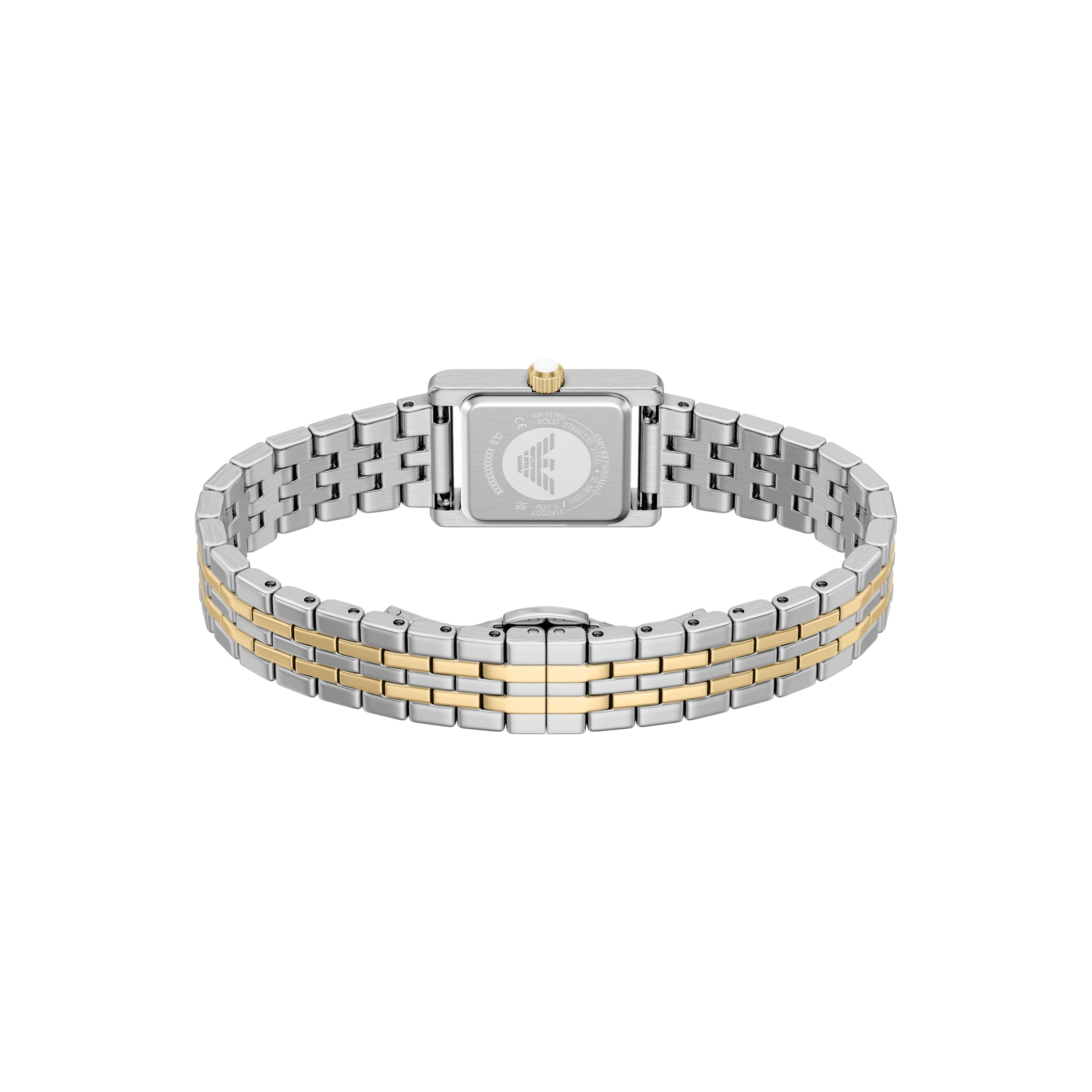 Emporio Armani White Dial Two Tone Stainless Steel Watch AR11763