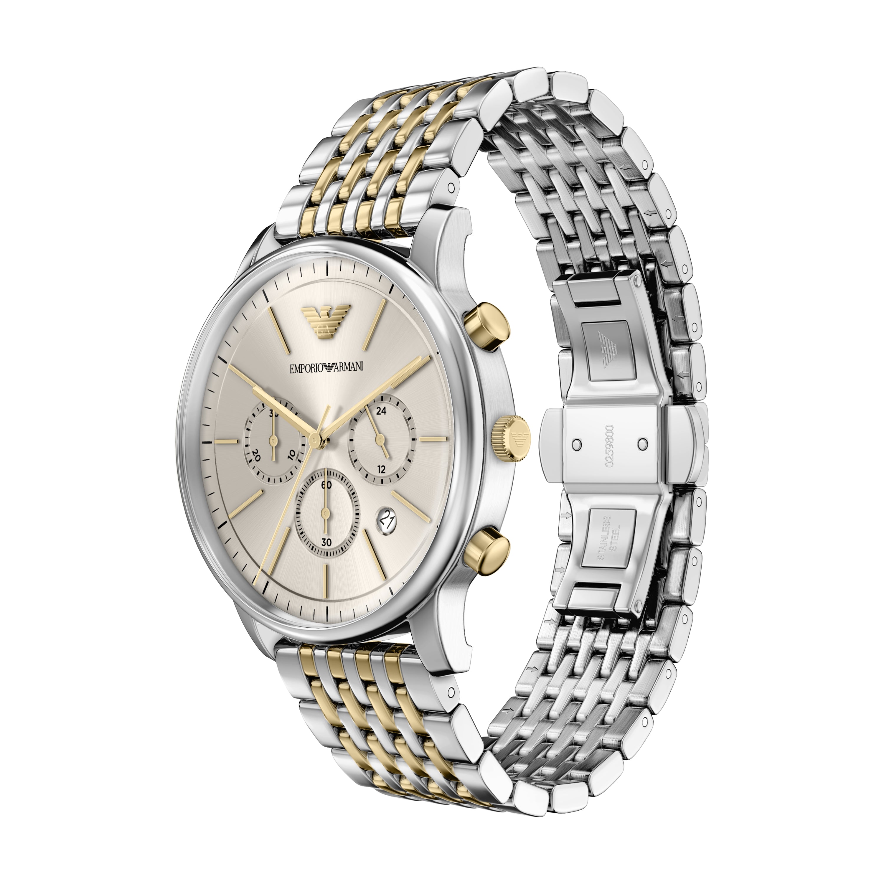 Emporio Armani Two Tone Gray Dial 42mm Men's Watch AR11773