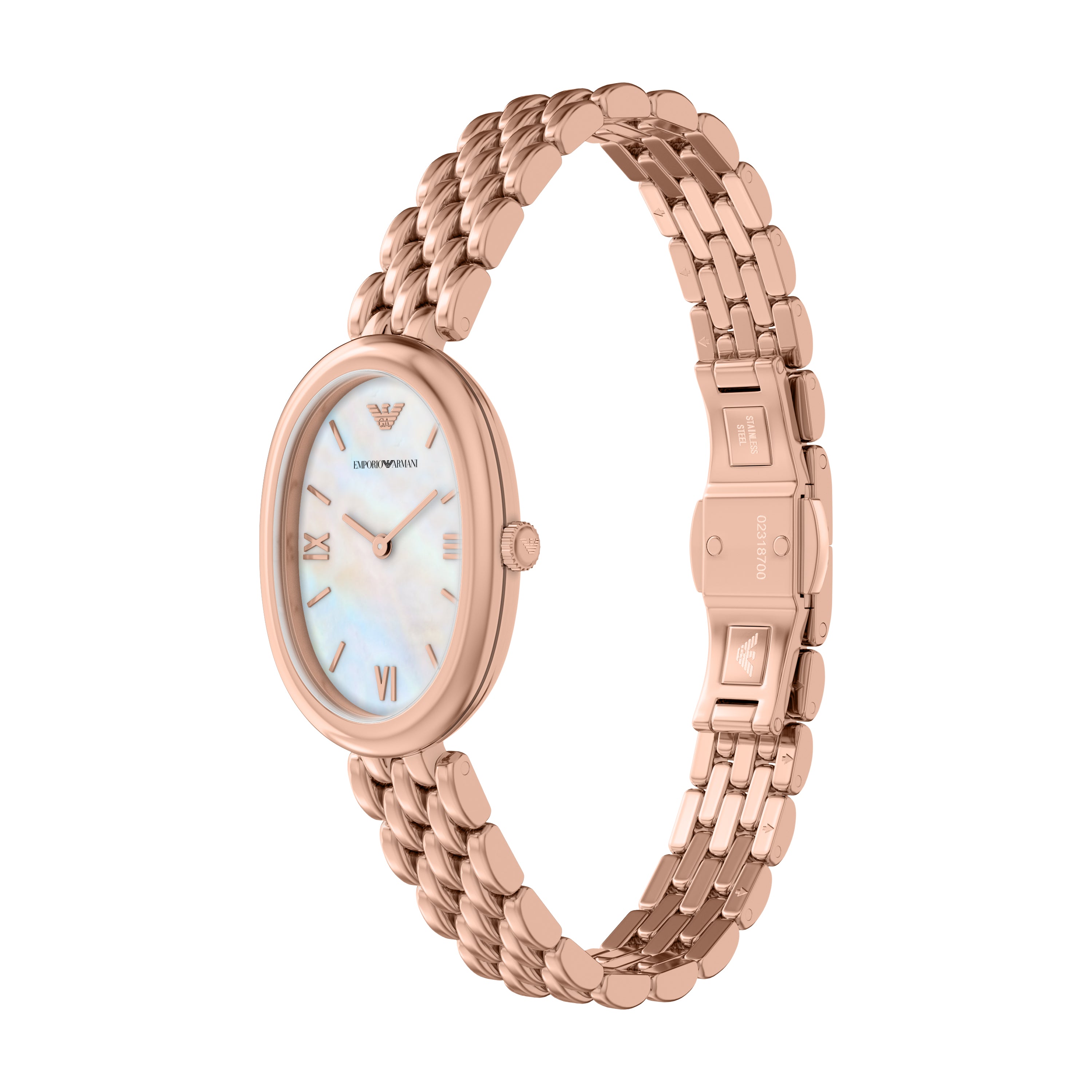 Emporio Armani White Dial Rose Gold Stainless Steel Watch AR11775