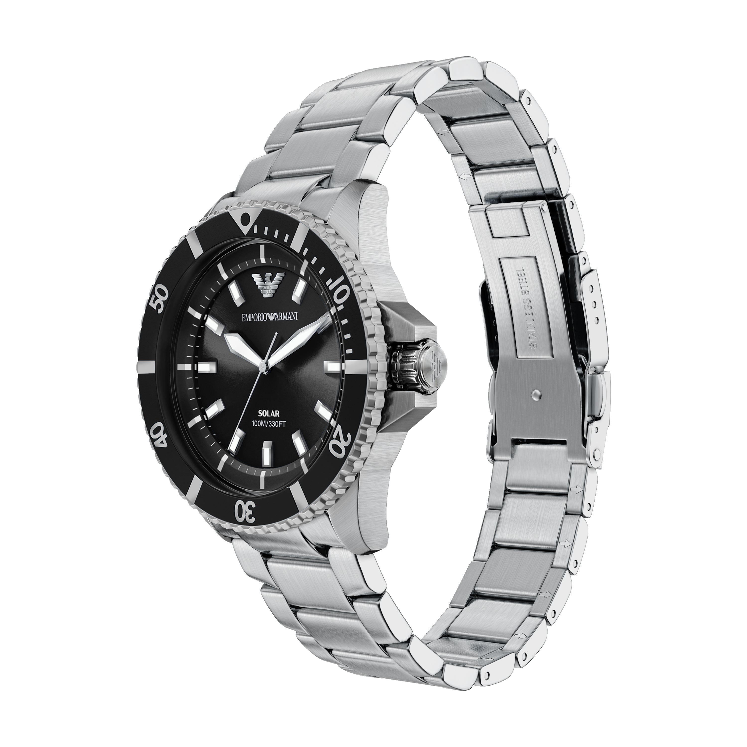 Emporio Armani Black Dial Stainless Steel Watch AR11787