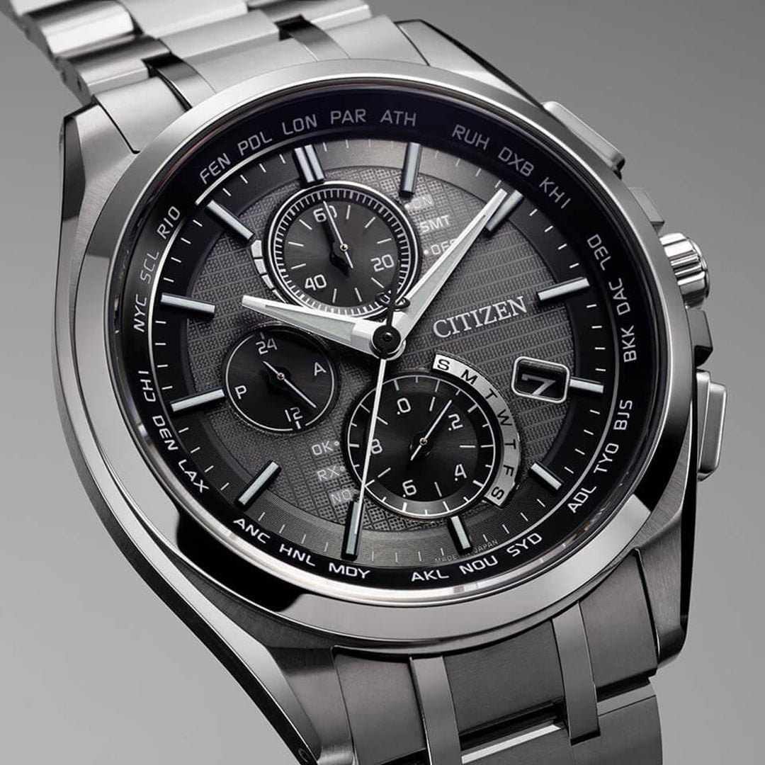 Citizen Attesa Radio Controlled Eco-Drive Titanium Watch AT8040-57E