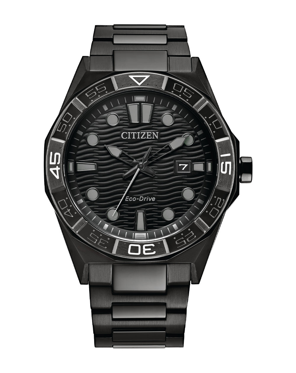 Citizen Eco-Drive Black Dial Stainless Steel Watch AW1855-52E