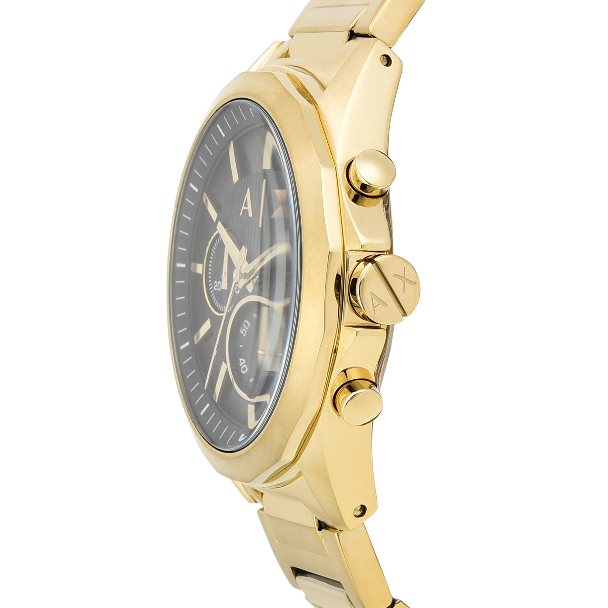 Armani Luxurious Gold Chronograph Black Dial Watch for Men AX2611