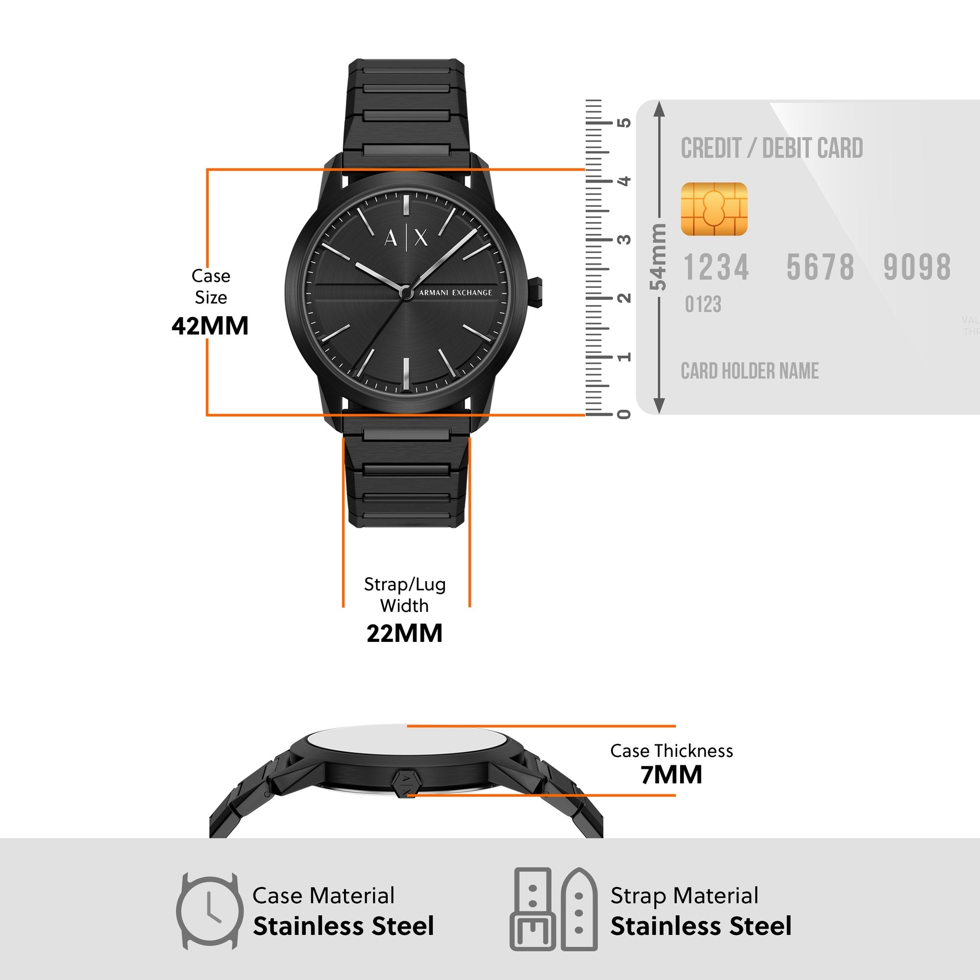 Armani Exchange men's watch, black dial (view 8)