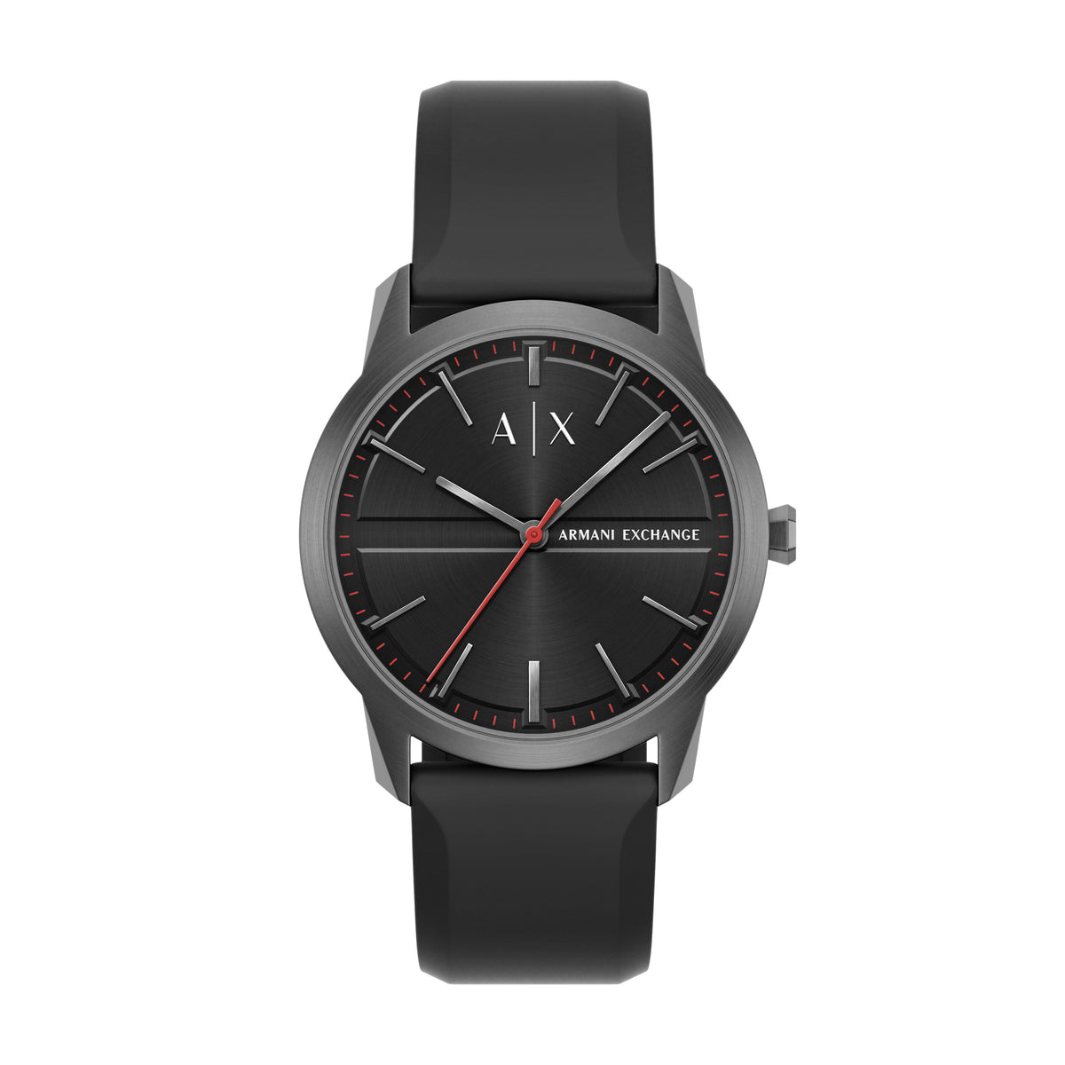 Armani Exchange Black Silicone AX2655 front packshot