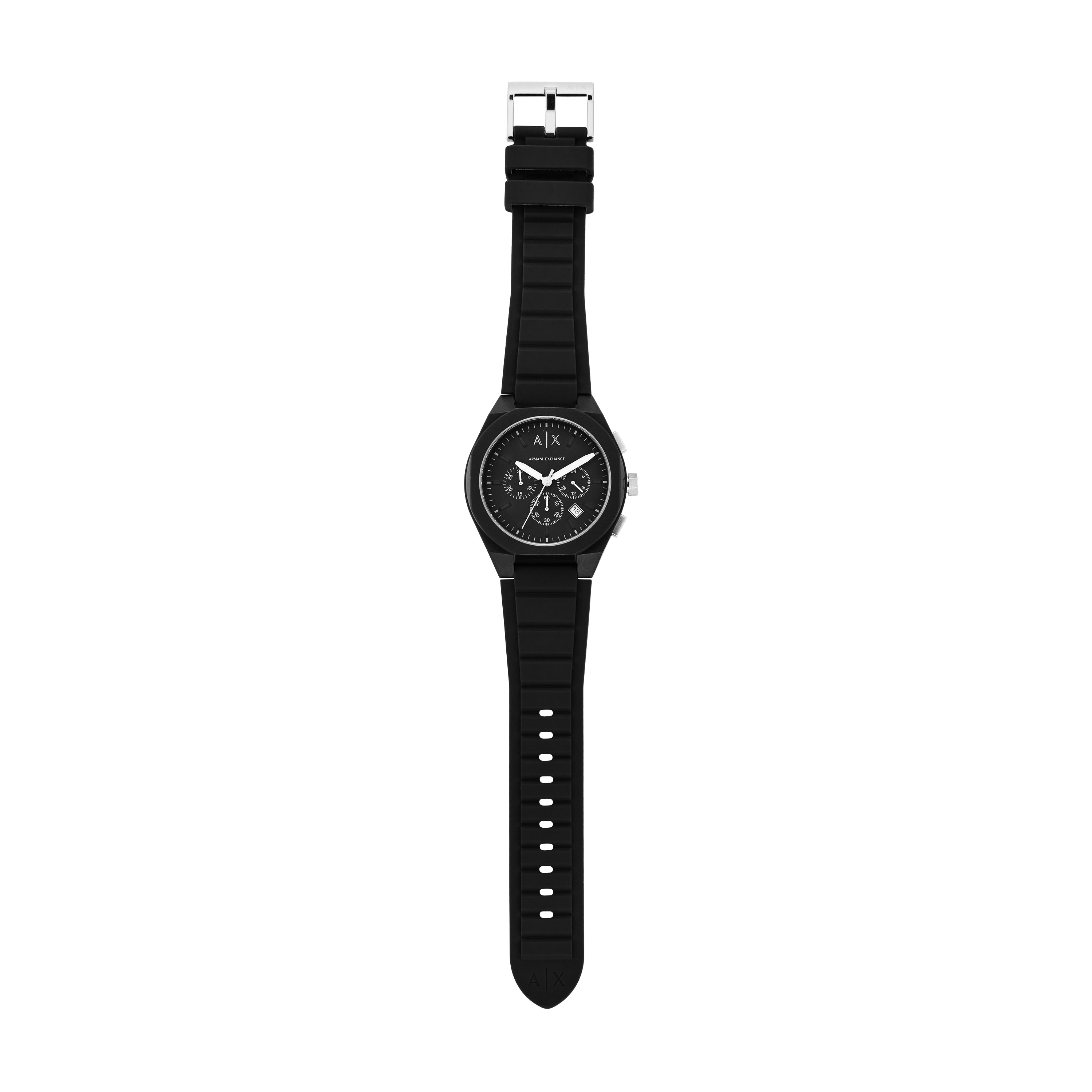 Armani Exchange Sync Chronograph Black Silicone Watch AX4161