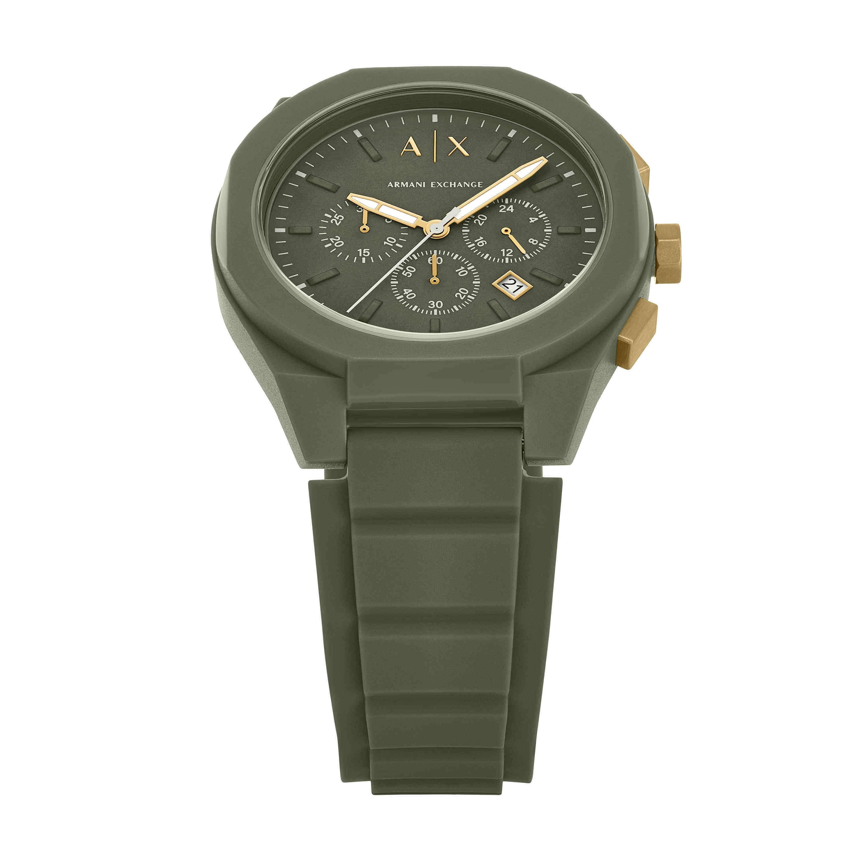 Armani Exchange Sync Chronograph Green Silicone Watch AX4169