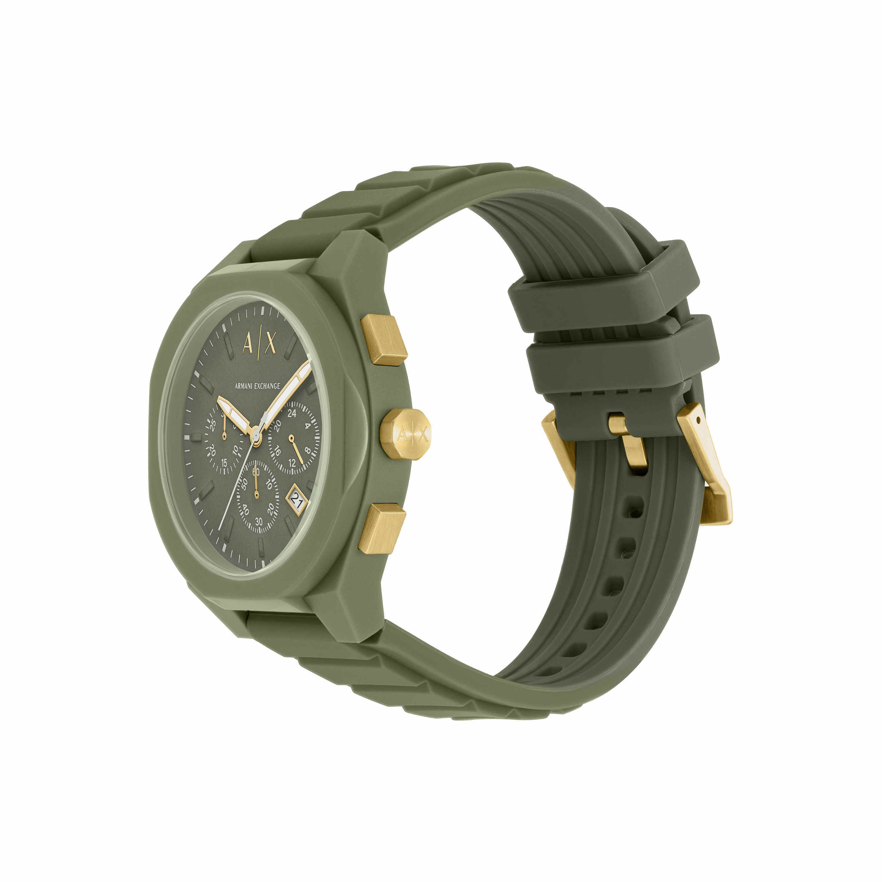 Armani Exchange Sync Chronograph Green Silicone Watch AX4169