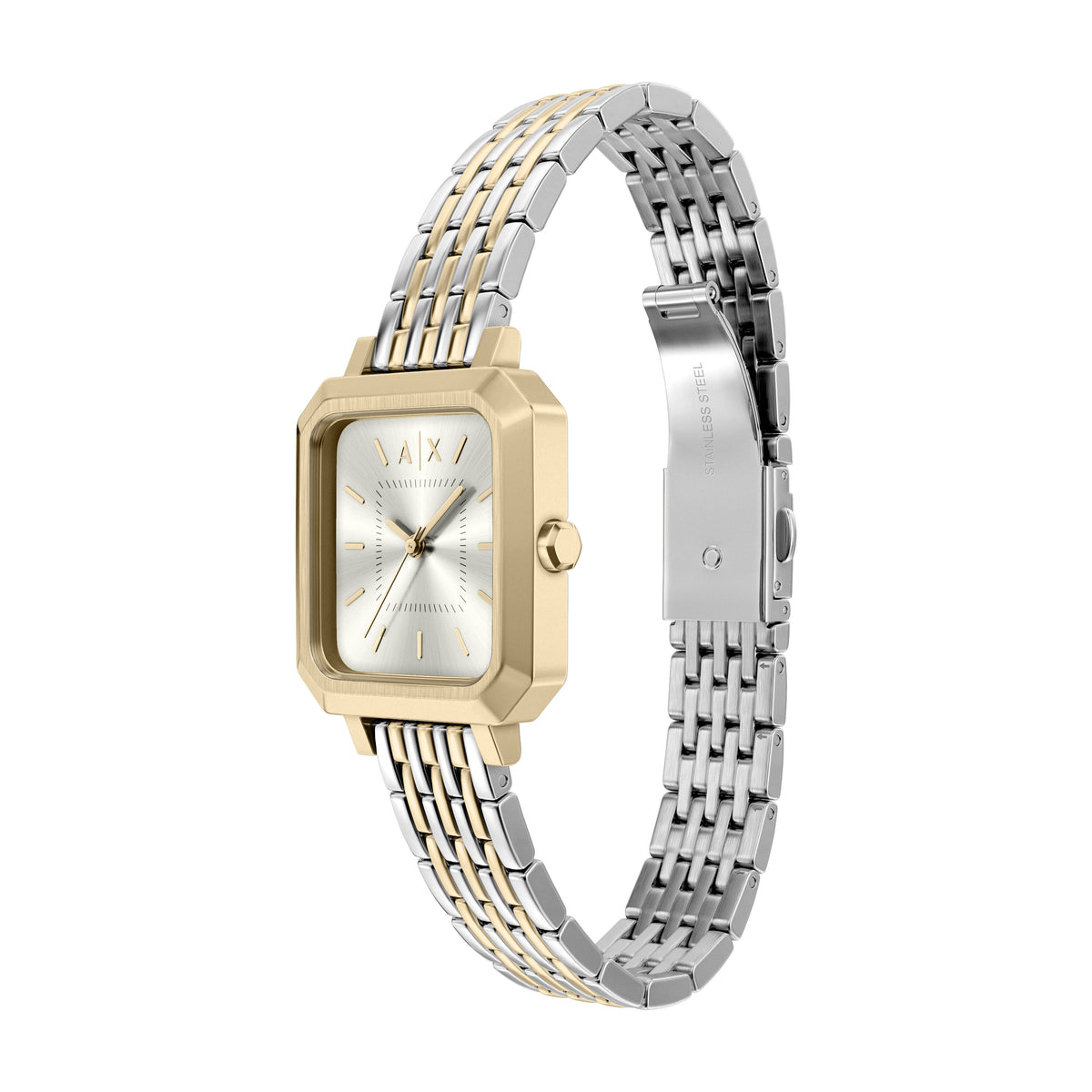 Armani Exchange Rectangular Two-Tone AX5741 angled view