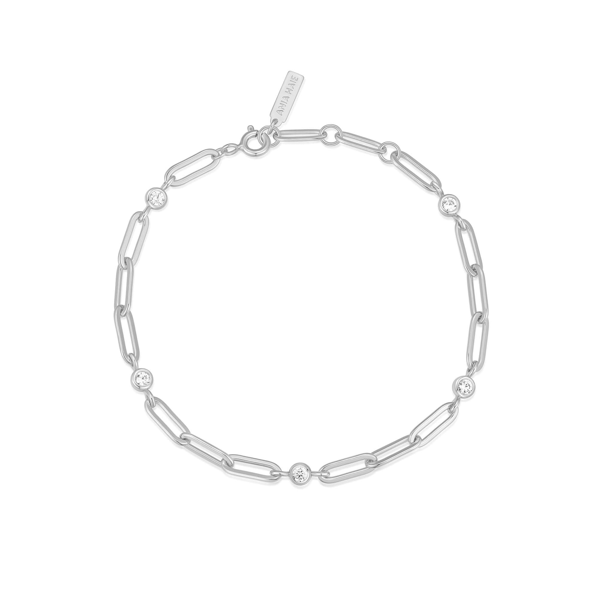 Ania Haie Silver Paper Clip Chain Bracelet Modern Luxury Style