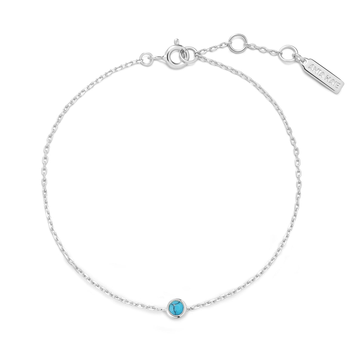Ania Haie Silver Bezel-Set Lab-Created Turquoise Solitaire Bracelet