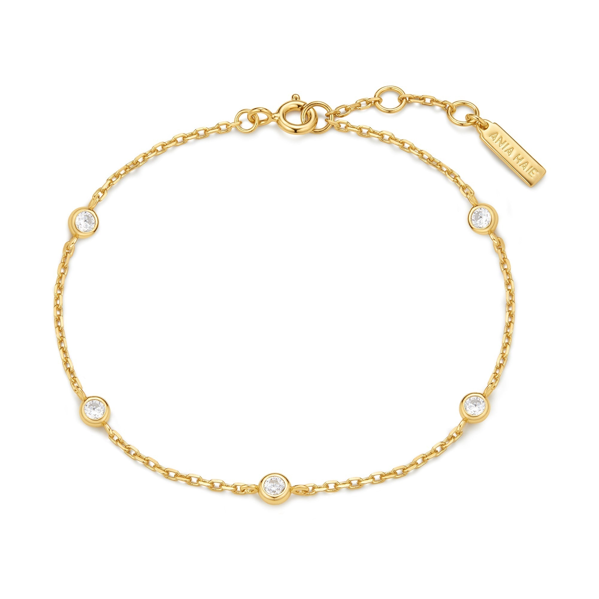 Ania Haie Gold Classic Bezel-Set Station Bracelet