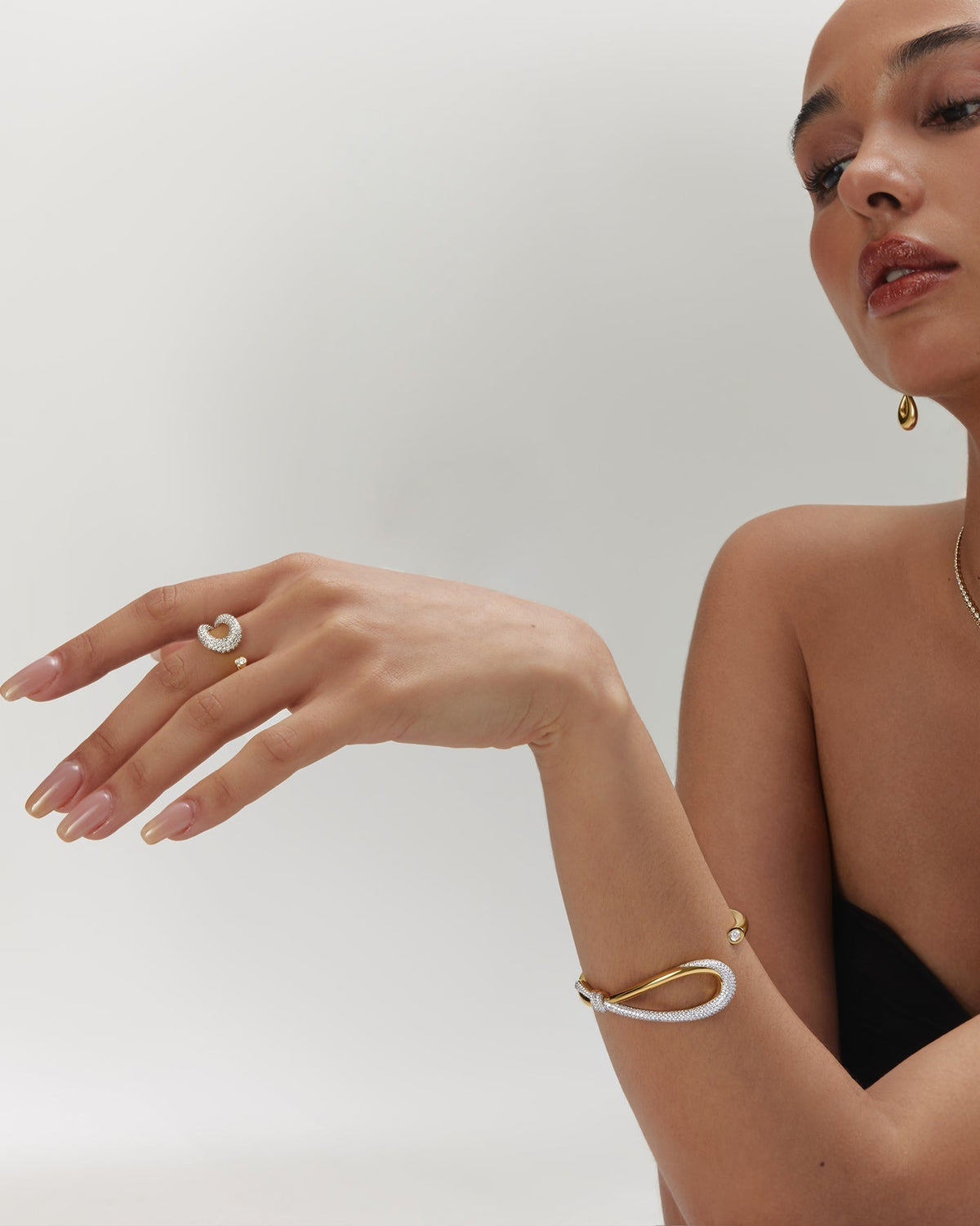 Ania Haie Gold Pave Knot Adjustable Ring R077-01G R077-01G view 3