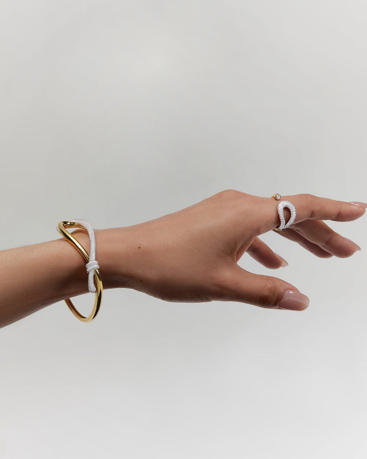 Ania Haie Gold Pave Knot Adjustable Ring R077-01G R077-01G view 2