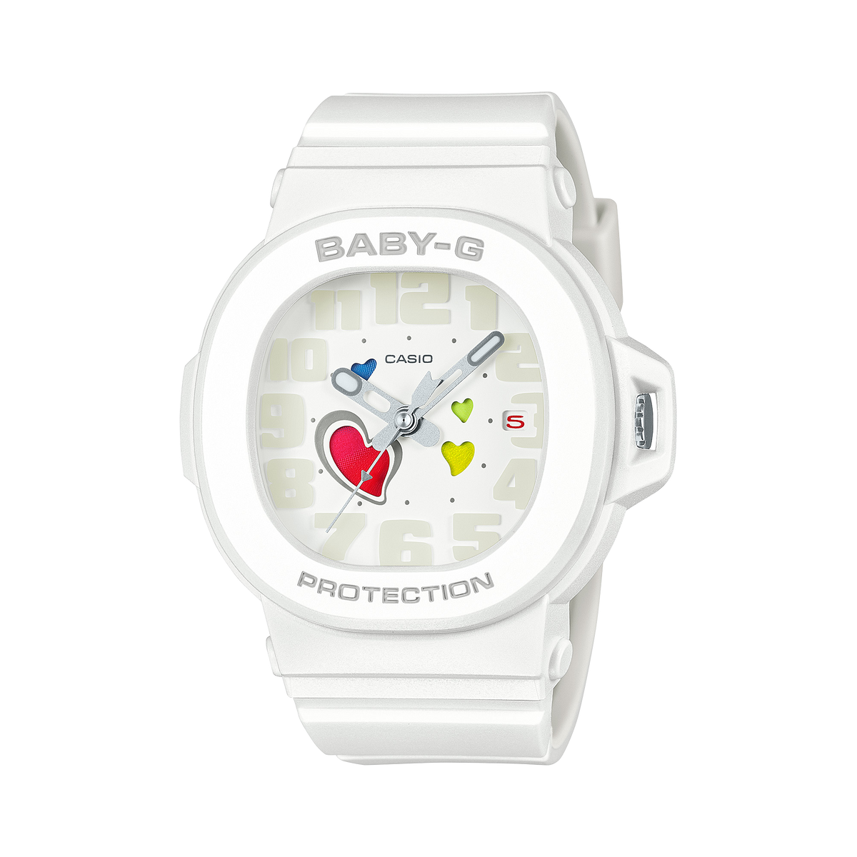 Baby-G Analogue Heart Dial White Resin Band Watch BGA10-7A1