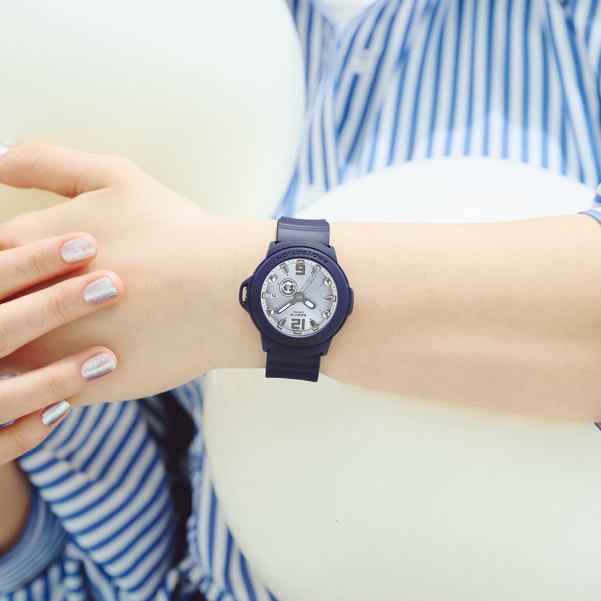 Baby-G +Plus Navy Blue Dial Black Band Analog Watch BGA15K-2A