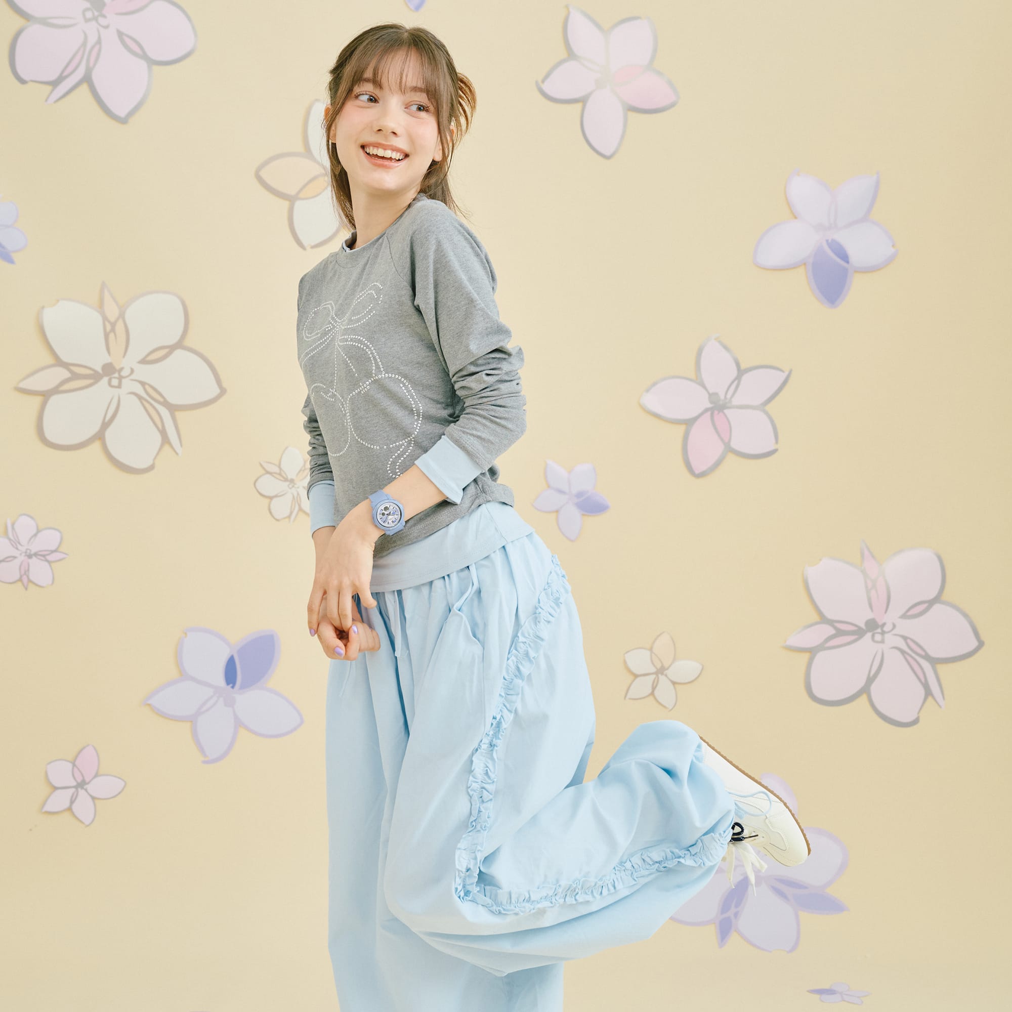 Baby-G Duo Floral Dial Blue Resin Band Watch BGA290FL-2A