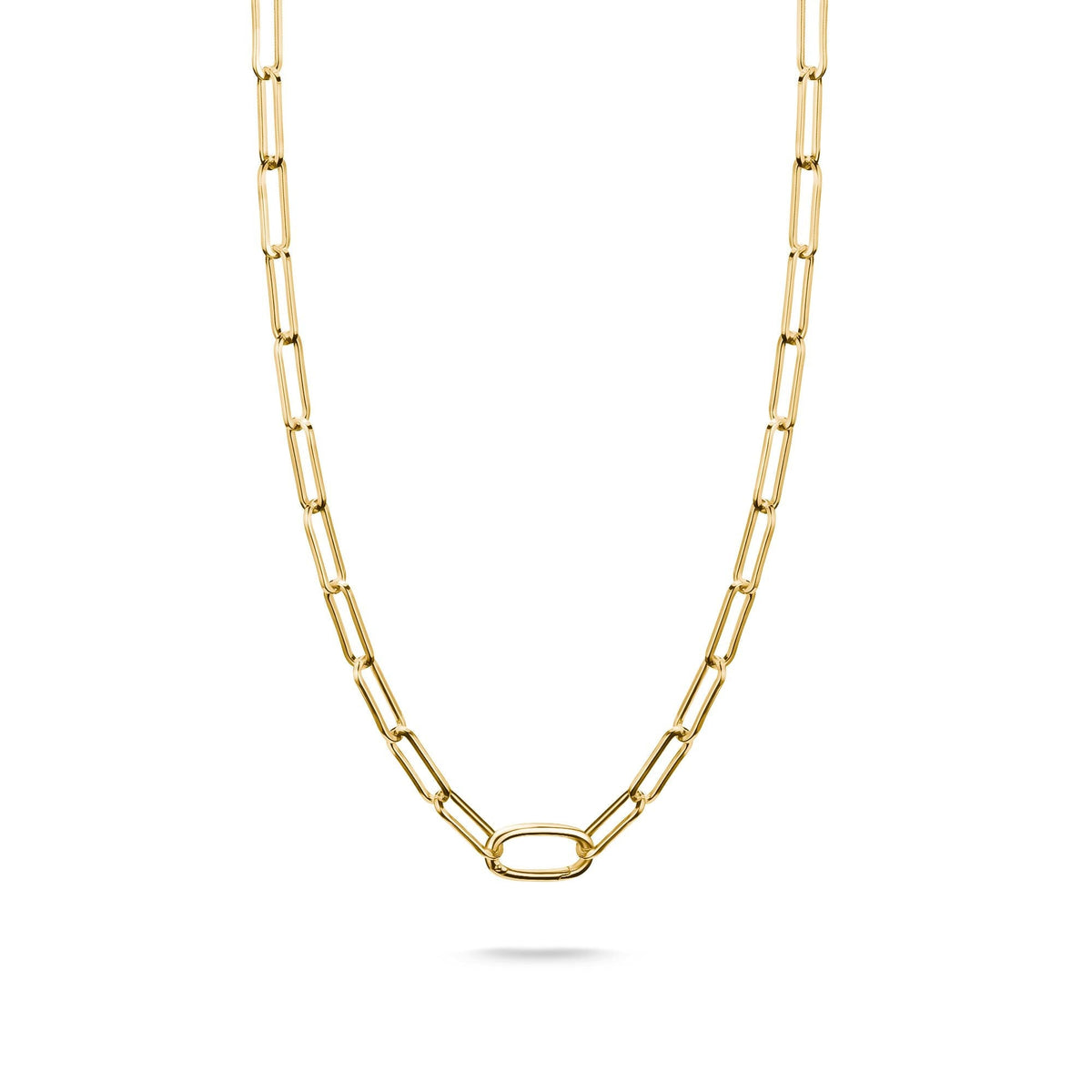Thomas Sabo Gold-Tone Stainless Steel Charm Club Paperclip Necklace TC1207SY-50 TC1207SY-50 front packshot